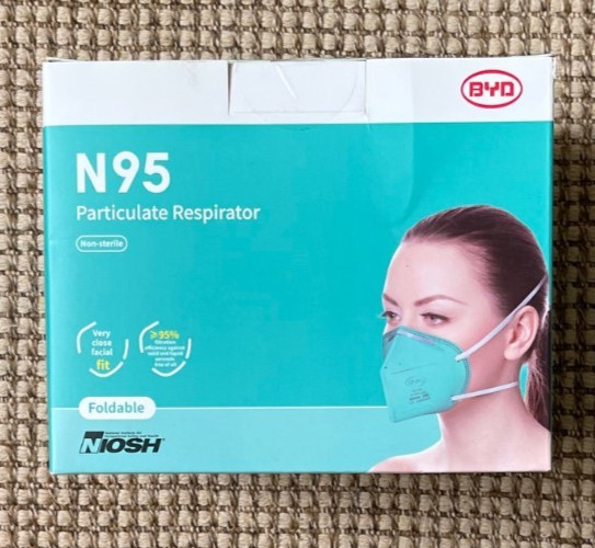 FACE MASK N95 / BYD CARE- TOTAL 960 MASKS (48 BOXES PER CASE- 20 MASK PER BOX)
