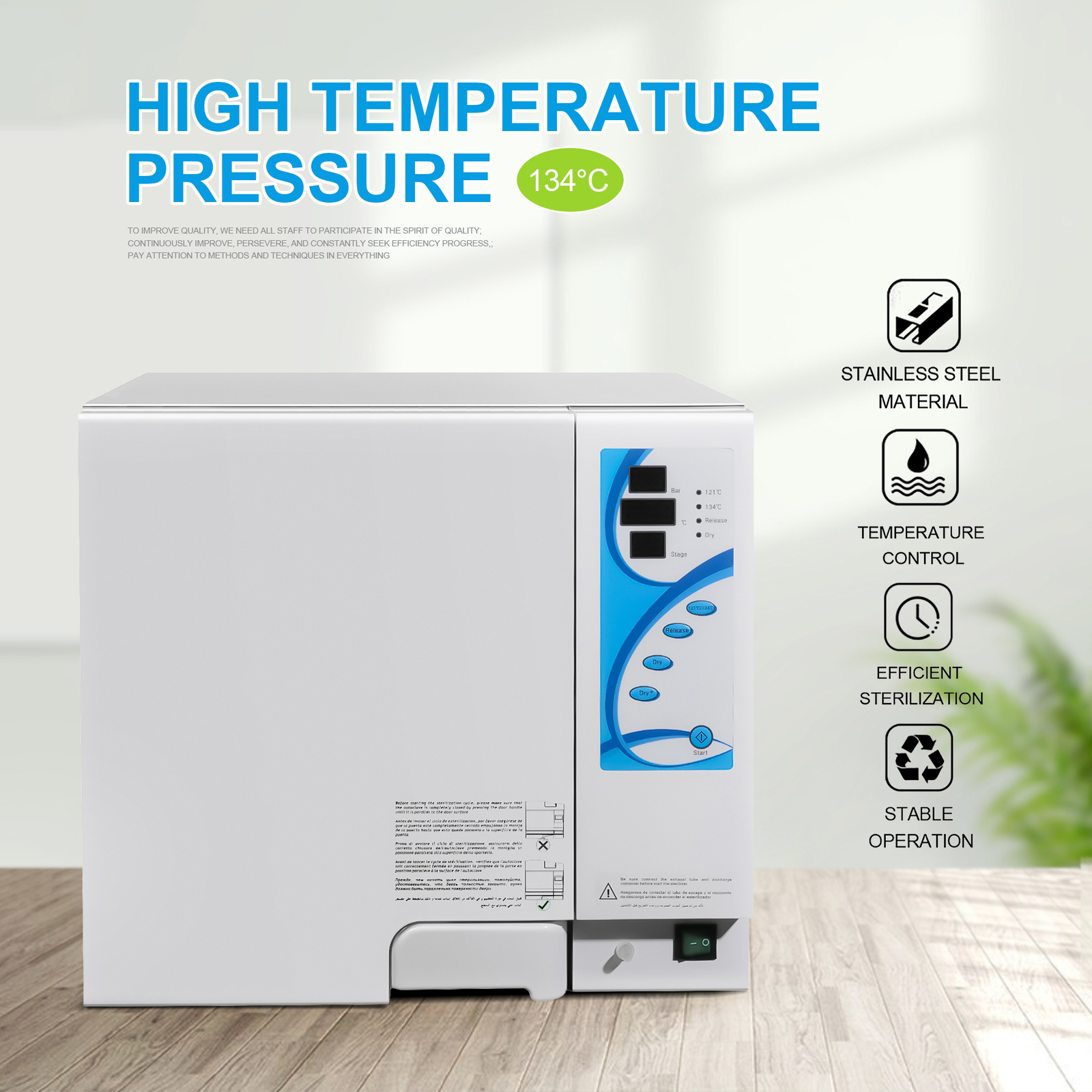 18L Dental Autoclave Vacuum Steam Sterilizer Disinfection Drying+ By Compressor