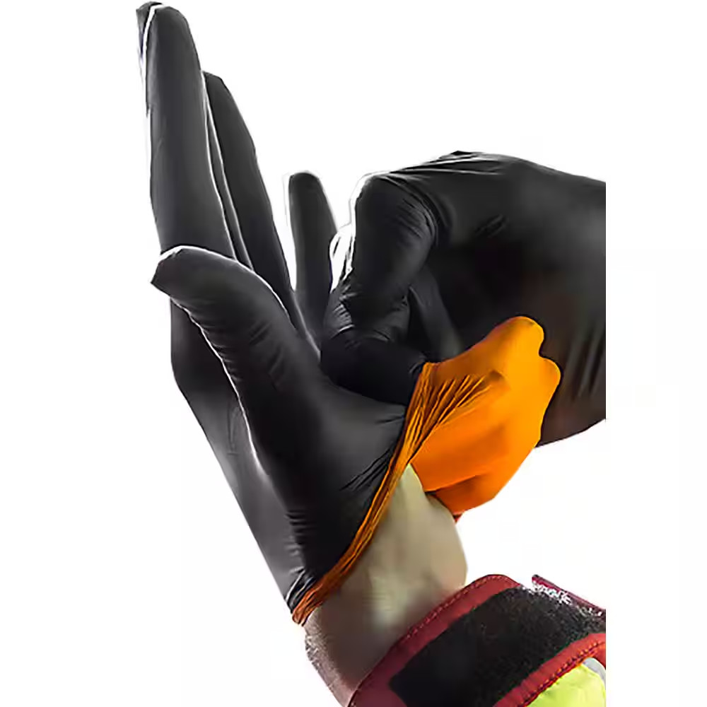 HDX Dual Layer Nitrile Heavy Duty Single Use Chemical Resistant Gloves – 40 Ct.