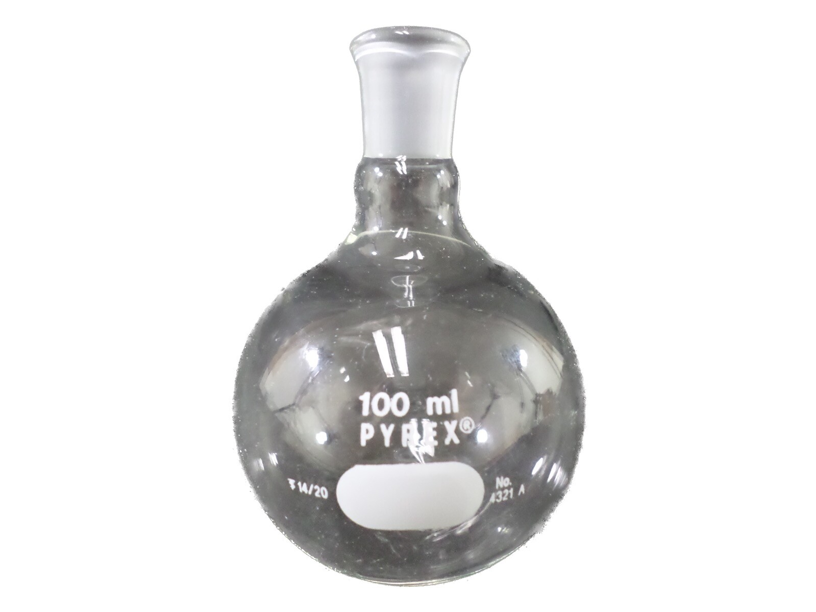 PYREX 100mL Single Short Neck Round Bottom Boiling Flask 14/20 Joint 4321A-100