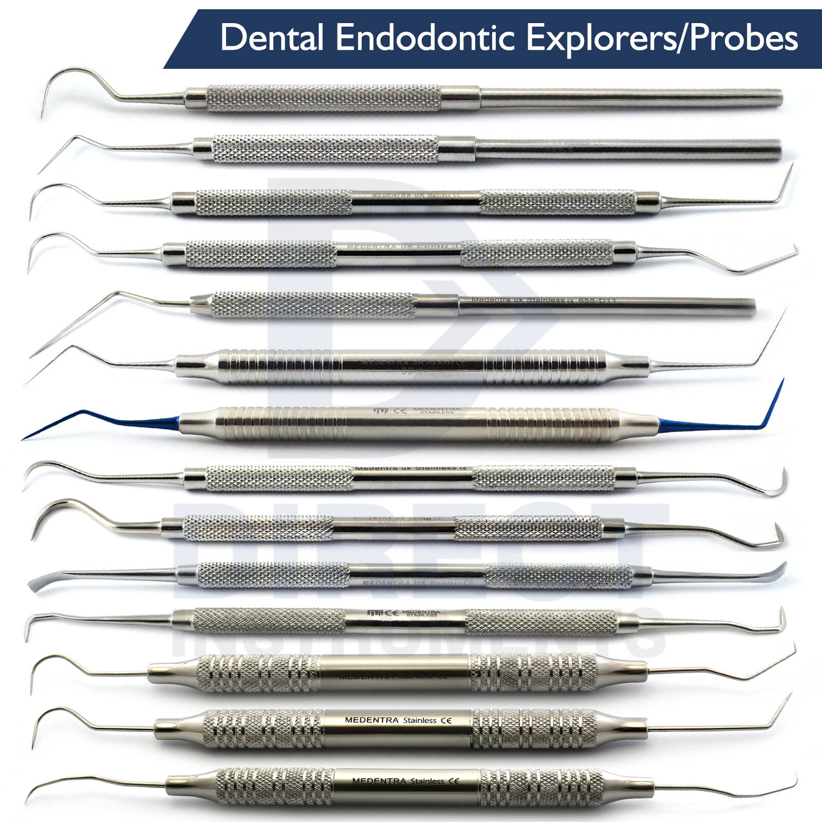 Dental Endodontic Explorers Root Canal Spreaders Pluggers Probes Sickle Scalers