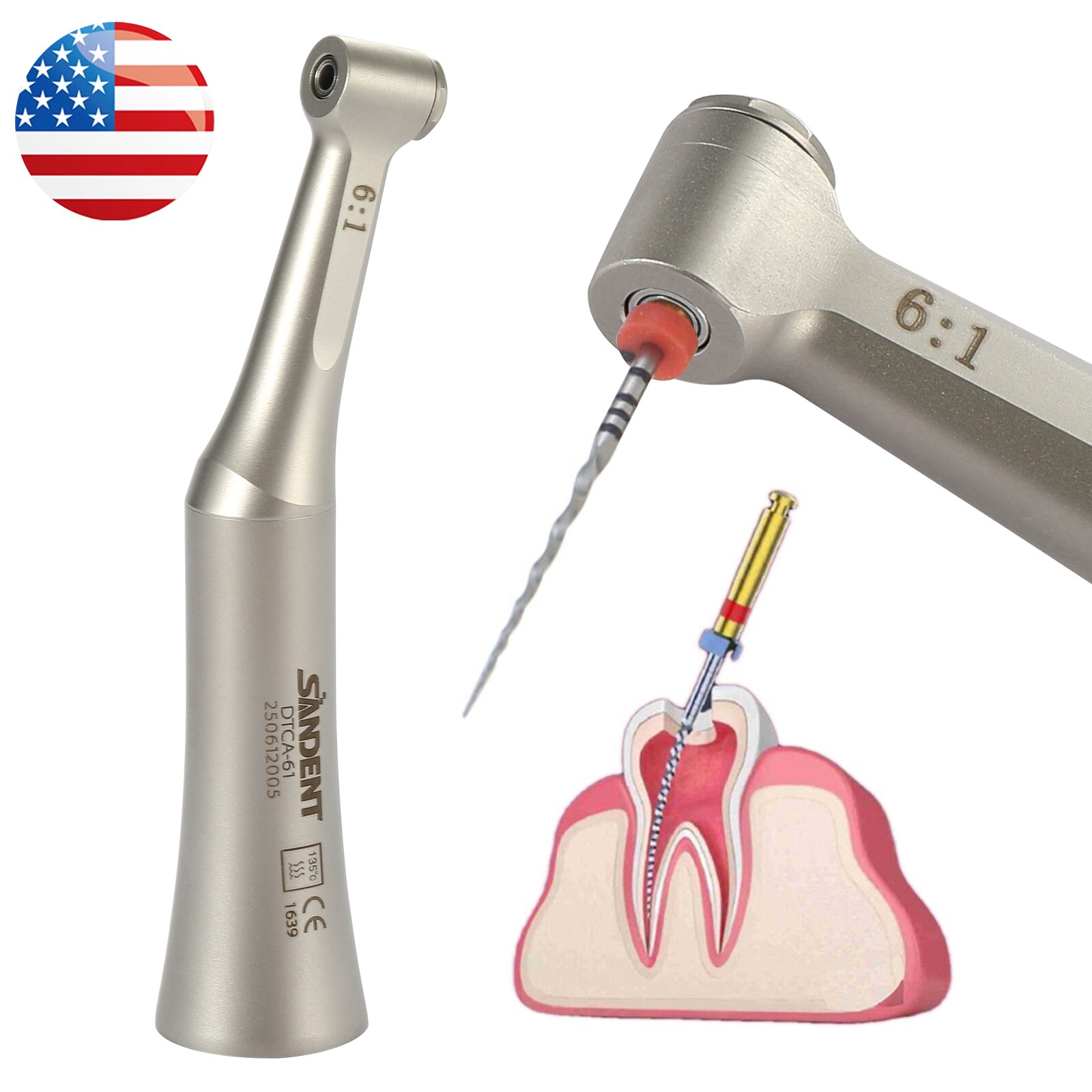 Dental 6:1 Endo Contra Angle Handpiece Mini Head SANDENT E type