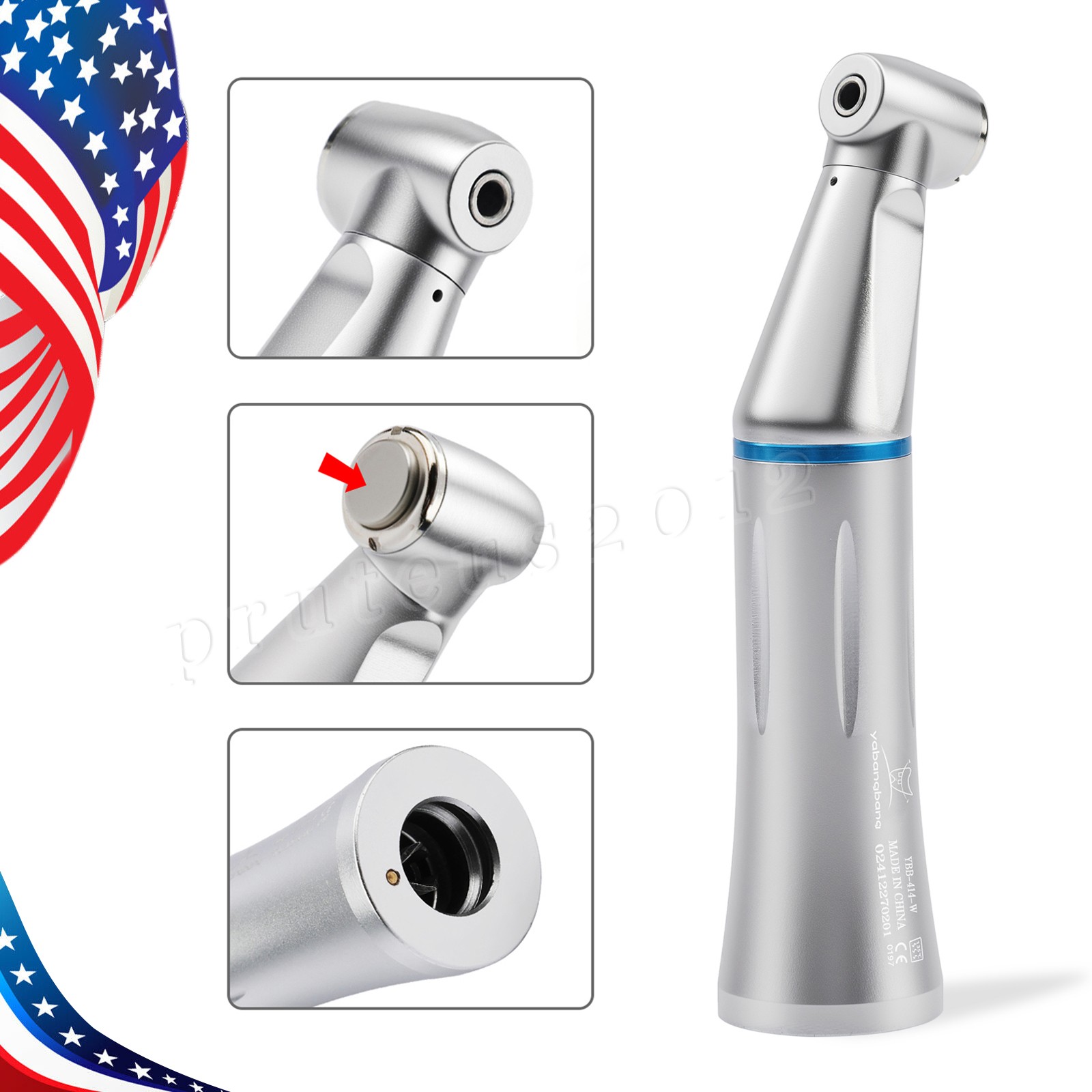 Yabangbang Dental Low Speed Handpiece Contra Angle 1:1 Inner Water ISO E Type