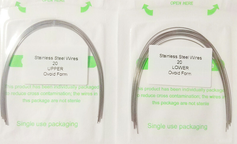 100Pc Dental Orthodontic Arch Wires Ovoid Wire Stainless Steel Rectangular Round