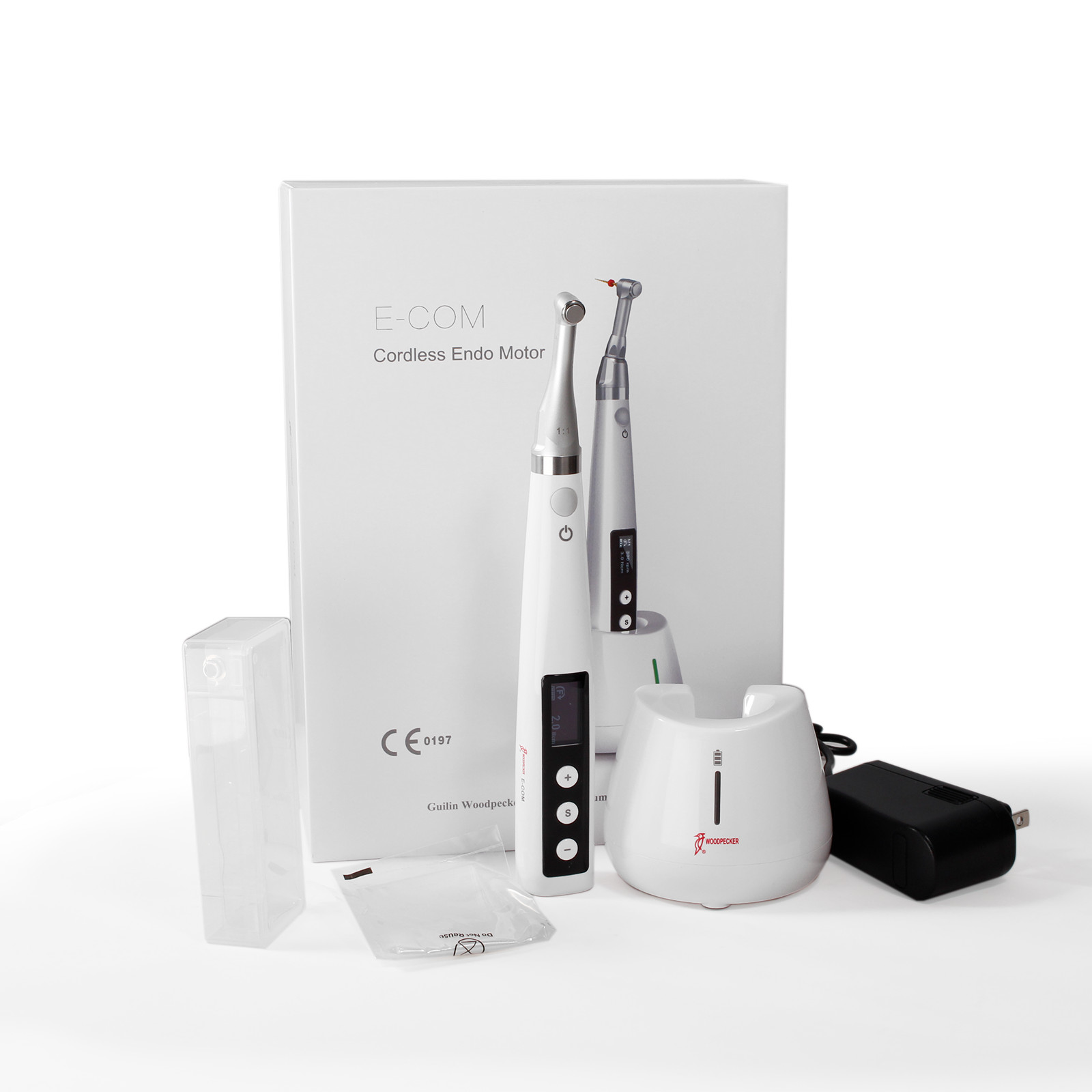 Woodpecker E COM+ Wireless Dental Brushless Endo Motor W/Contra Angle Root Canal