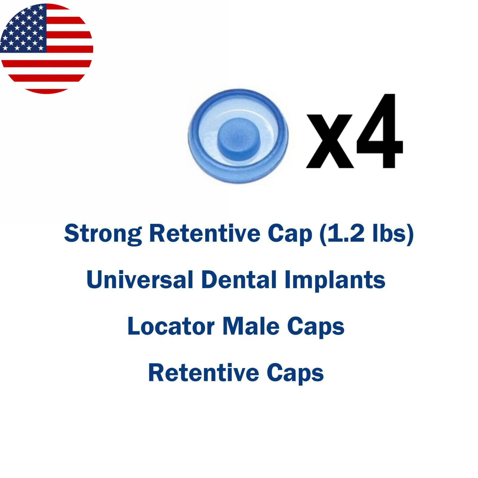US Universal Metal Housing Caps 1.2/2.4lbs Overdenture Implant Retention Caps