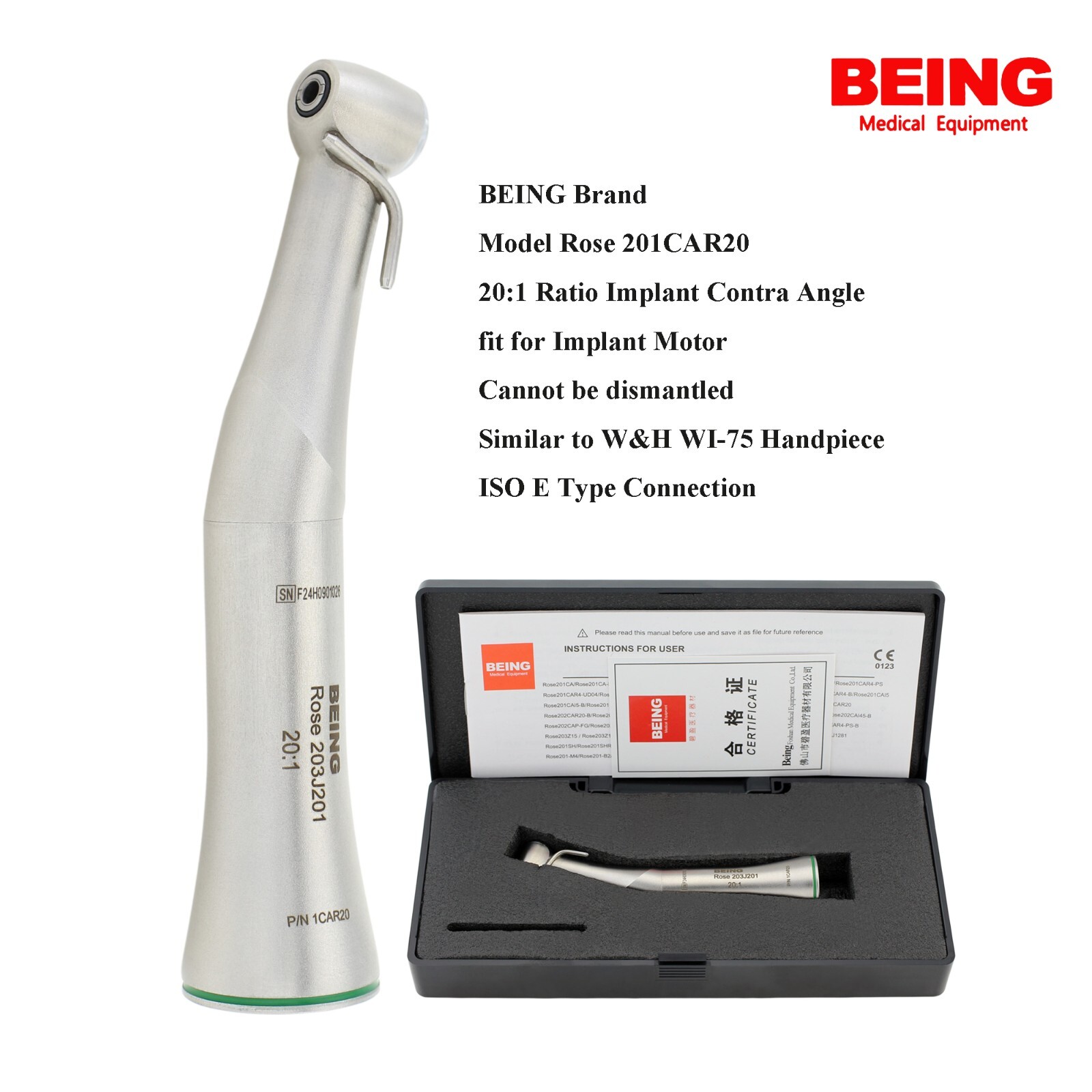20:1 Implant Handpiece Surgical 32:1 Contra Angle Ti-max SG20 WI-75 NSK Saeshin