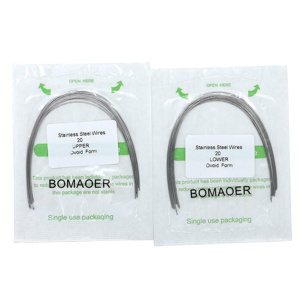 200Packs Dental Orthodontic Staineless Steel Round Arch Wire Ovoid Form 014Upper
