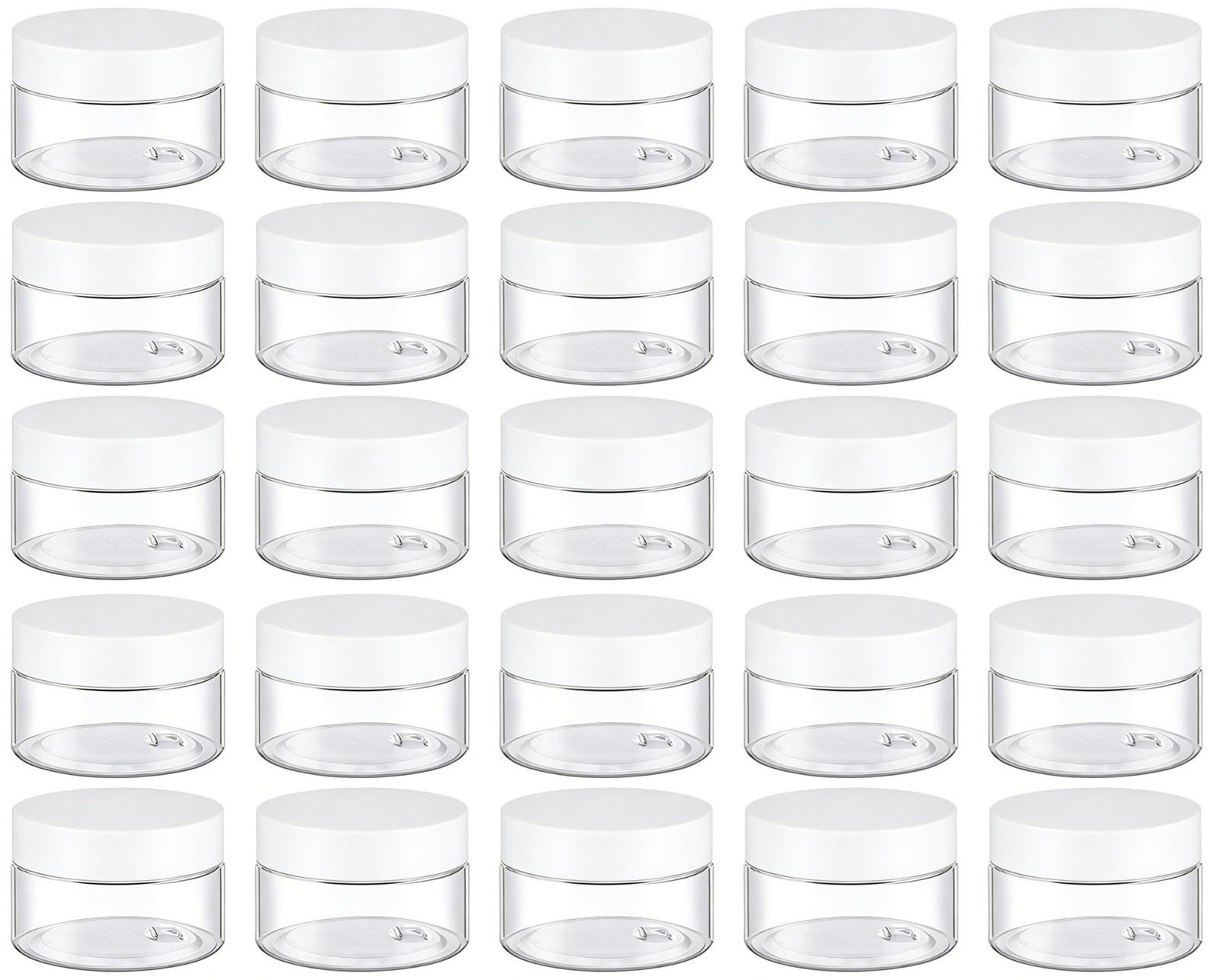 TUZAZO 24 Pack 1 Oz Plastic Jars with White Lids, 1oz Small 1 Oz, Lid