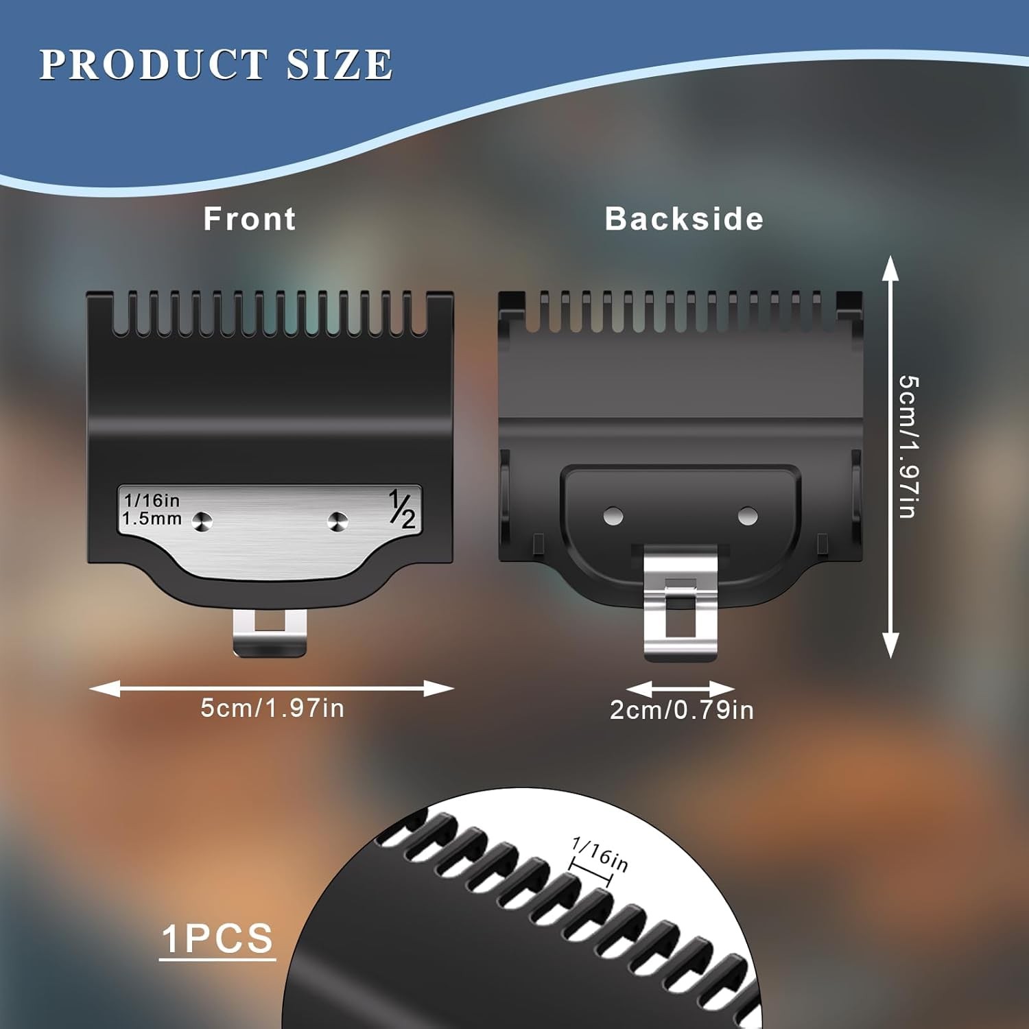 10-Piece Color-Coded Clipper Guards Set for Wahl, Cutting Guides (1/16″ to 1″)