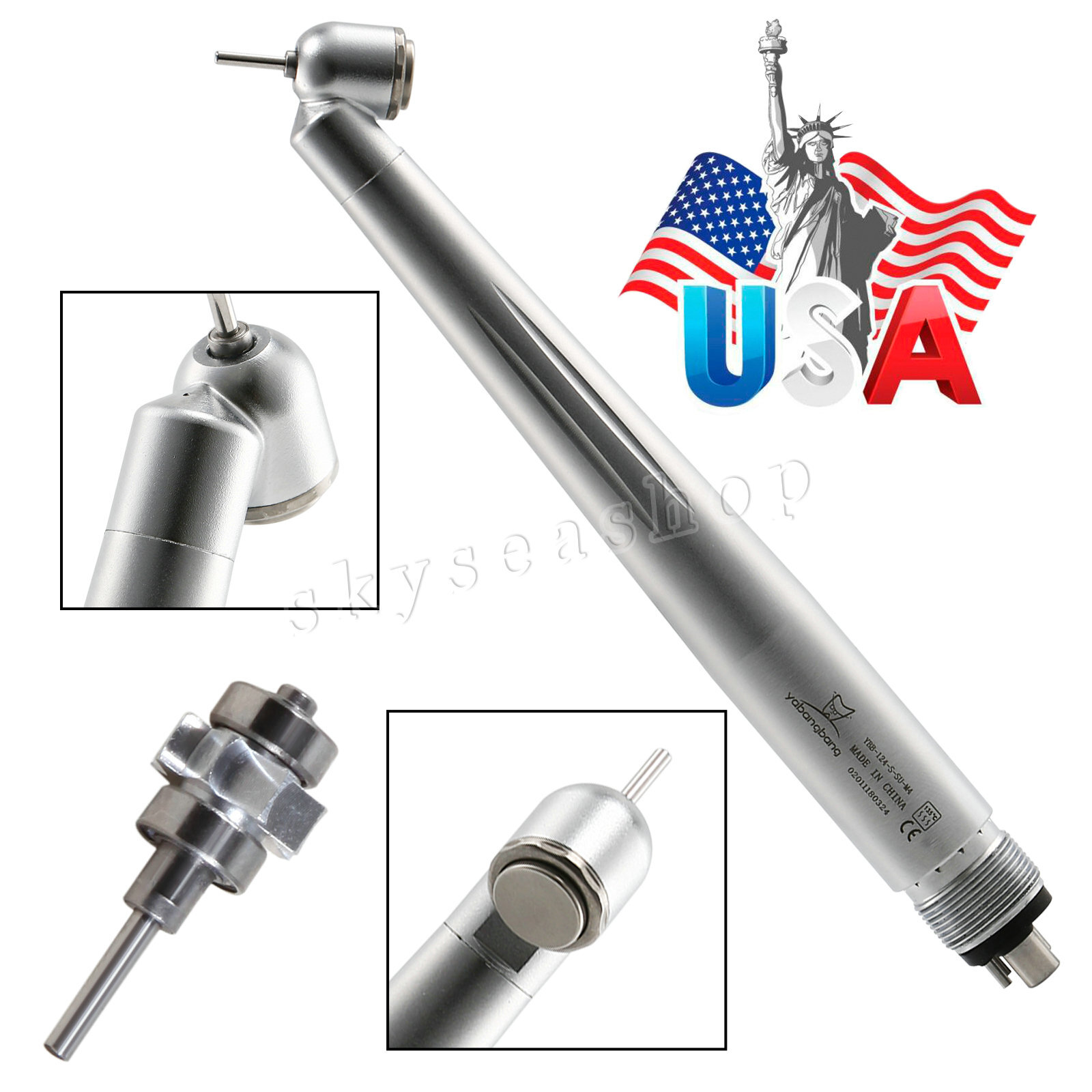 NSK Style Dental Surgical 45° Degree LED High Speed Handpiece Turbine 2/4Hole SK