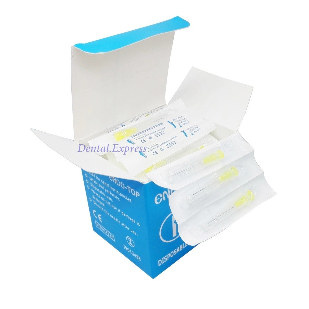 100pcs/Pack Dental Endo Irrigation Needle Syringe Tips Disposable 27G/30G 25mm