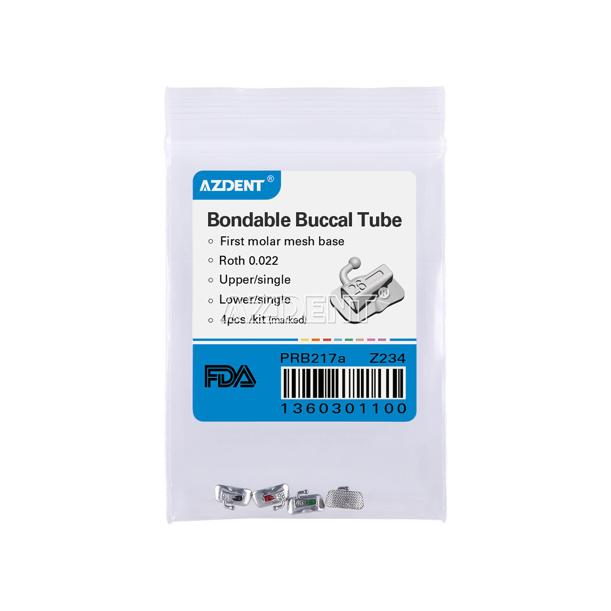 10bolsas AZDENT Tubos bucales adheribles de ortodoncia dental Roth.022 1er molar
