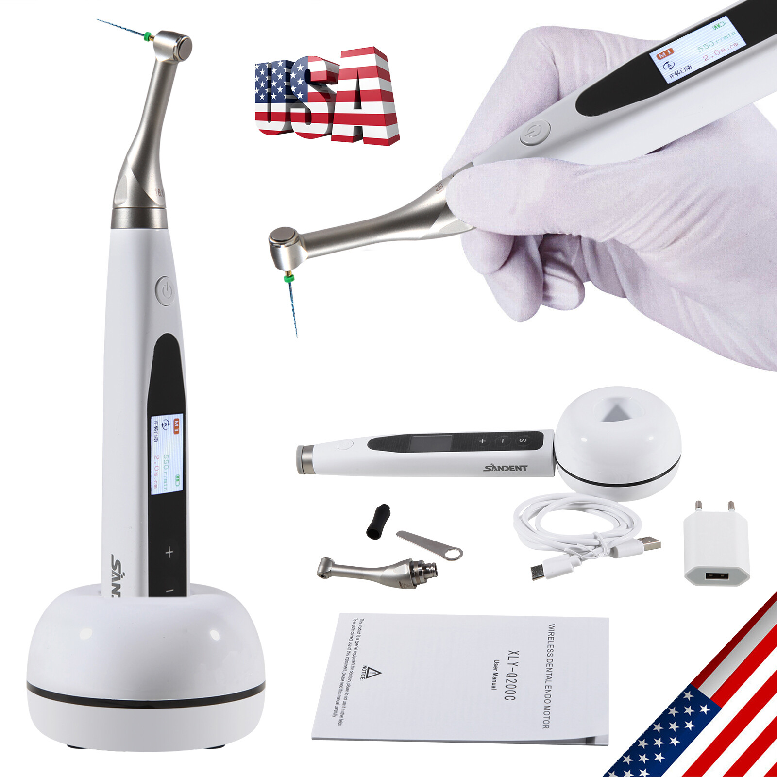 2 in 1 Wireless Dental Endo Motor Reciprocating with Built in Apex Locator LED