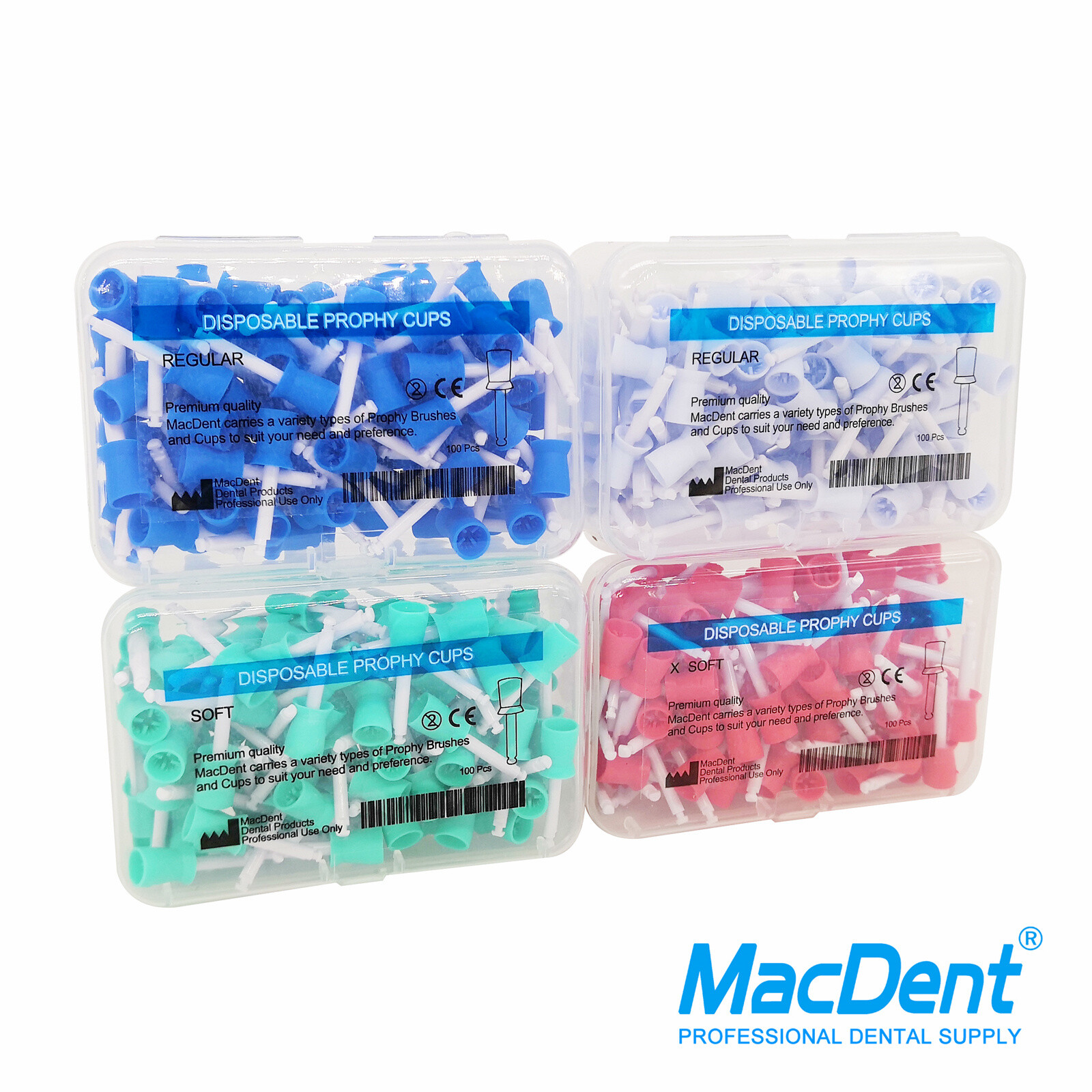 100 Pcs Dental Prophy Paste Cup Latch Type Polishing Polisher Rubber Brush Bowl