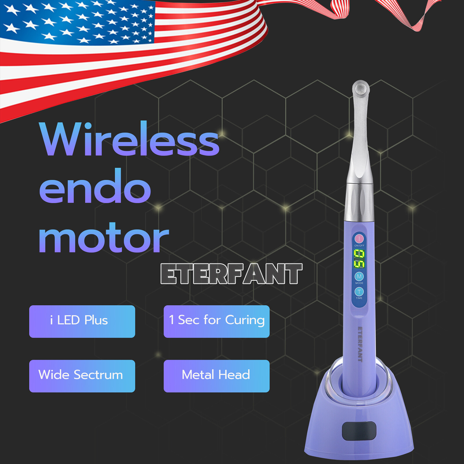 ETERFANT DTE Dental iLed Max 1 Second Curing Light LED Curing Lamp 2500 MW/CM