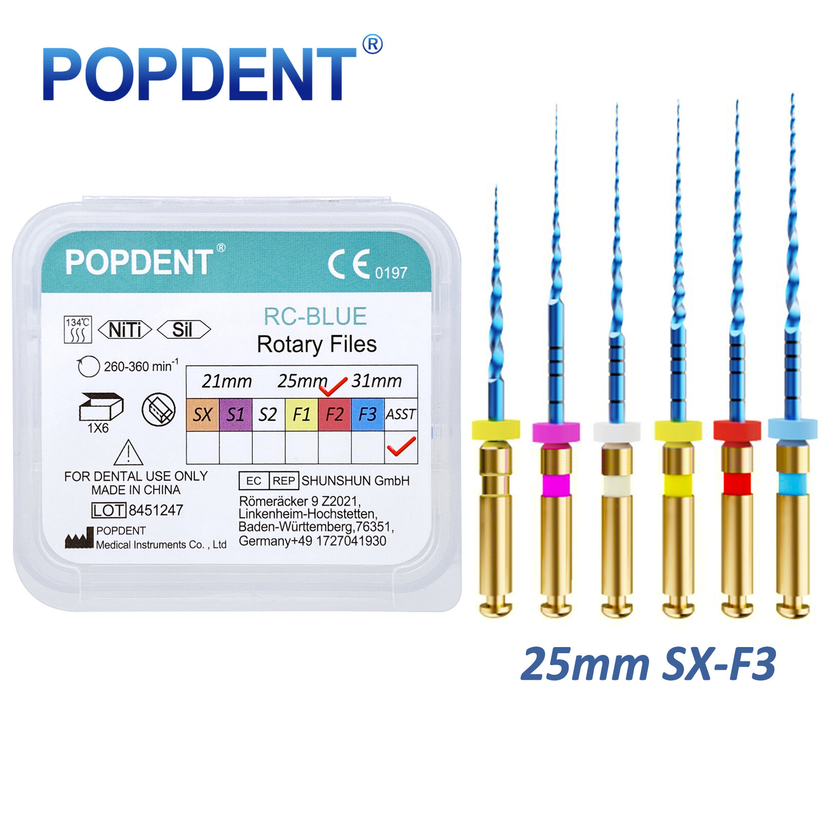 POPDENT Dental Endo Rotary Files X-Pro Gold Taper NITI Endodontic Root Files