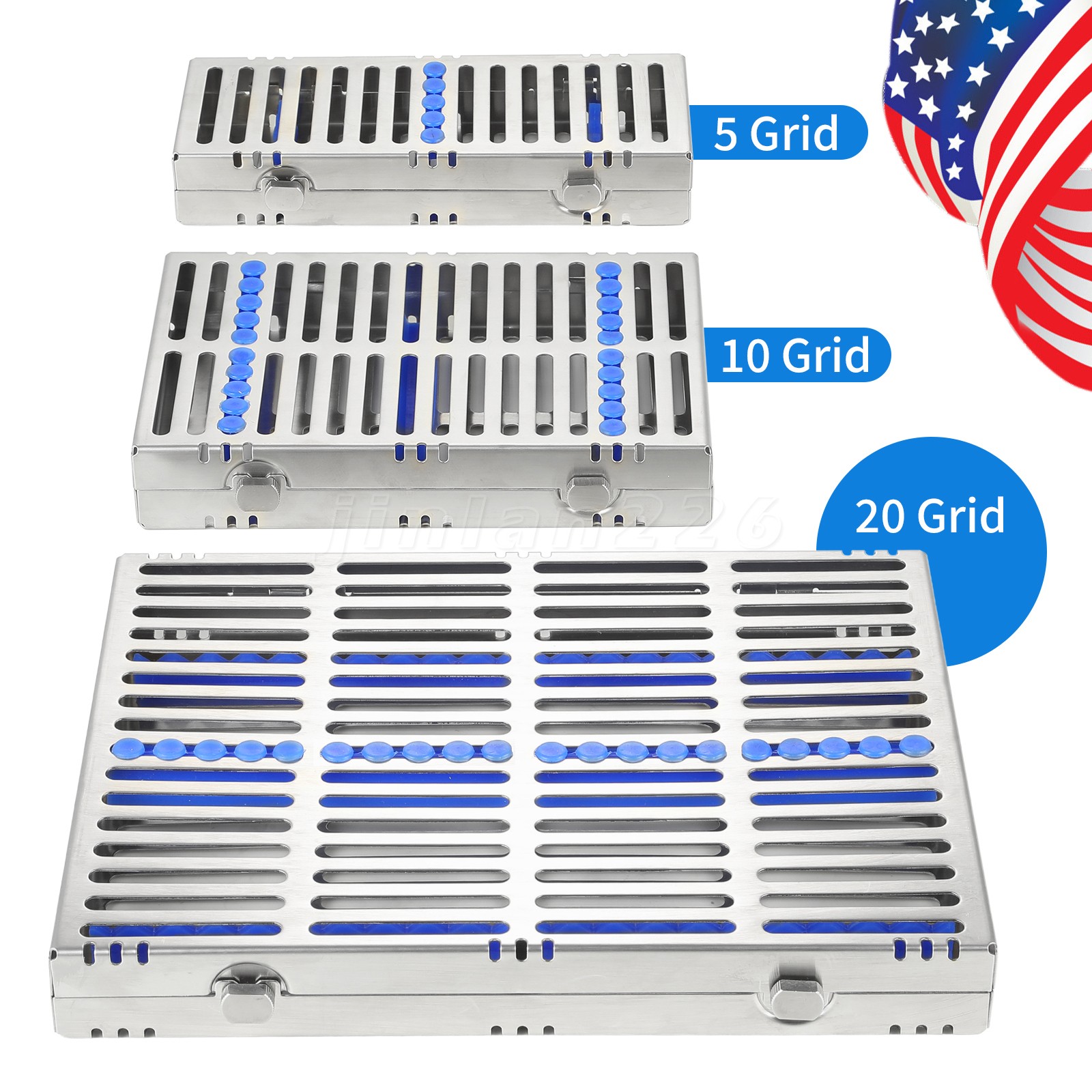 Sterilization Tray Box Case Disinfection Box SS for 5 10 20 Surgical Instruments
