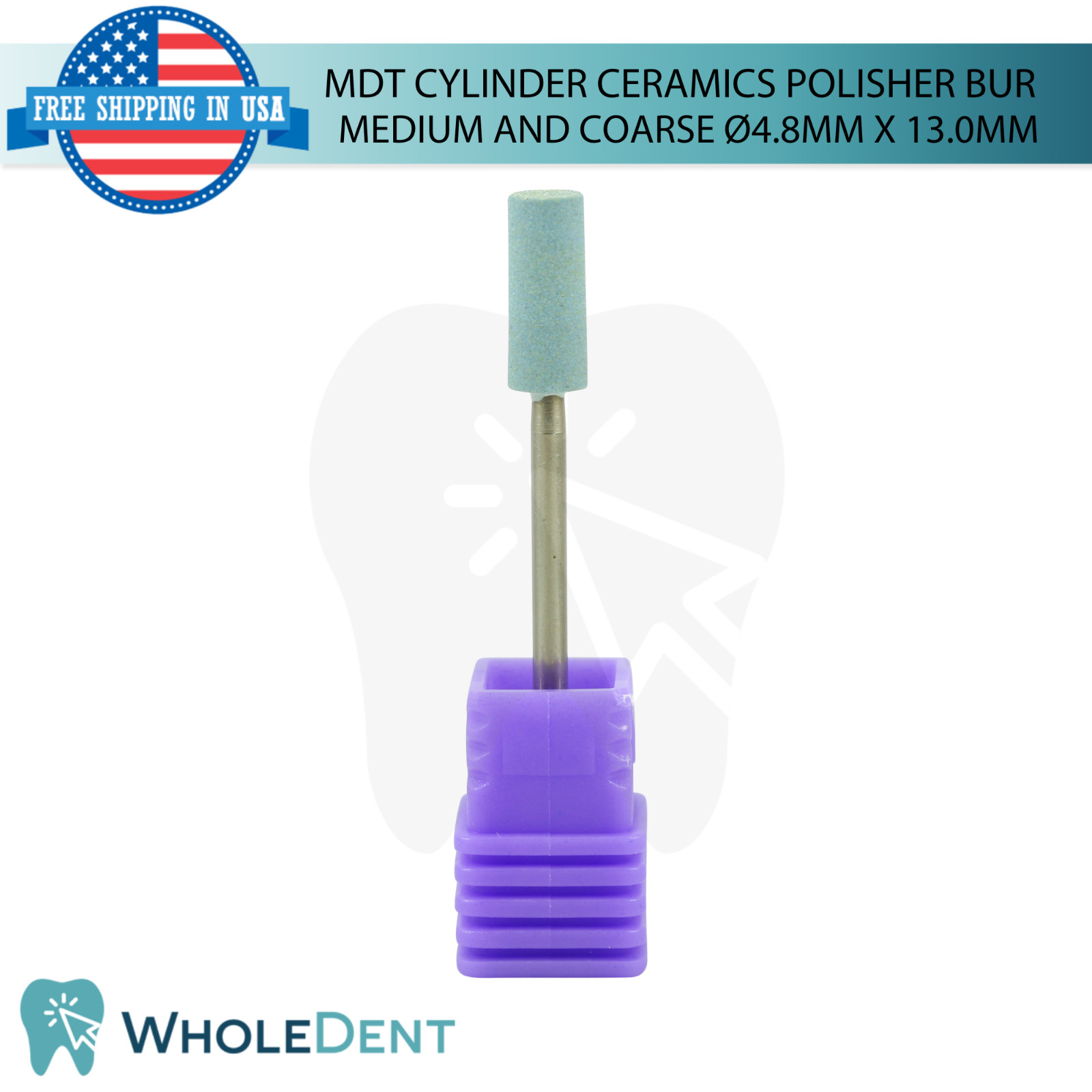 Dental MDT Cylinder Ceramics Polisher Bur Ø4.8mm X 13.0mm Contouring Restoration