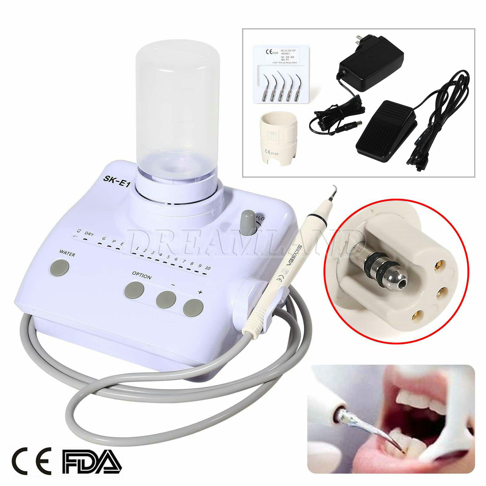 2typeS E1/E2 Dental Ultrasonic Piezo Scaler w/ Handpiece Tips fit EMS Cavitron X