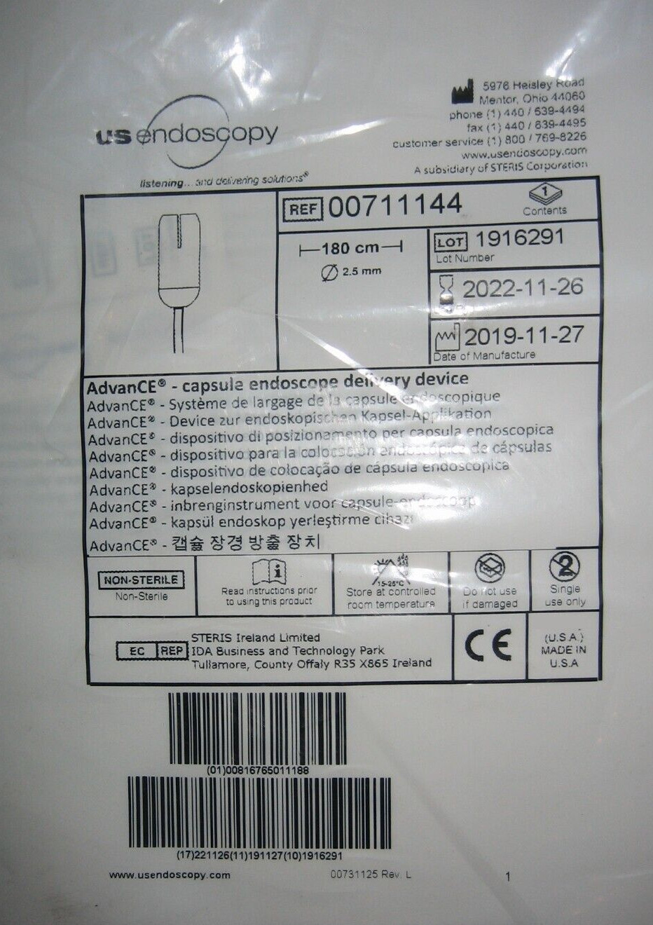 AdvanCE Small Bowel Capsule Placement Dev 00711144 Exp 2023-10-15 US Endoscopy