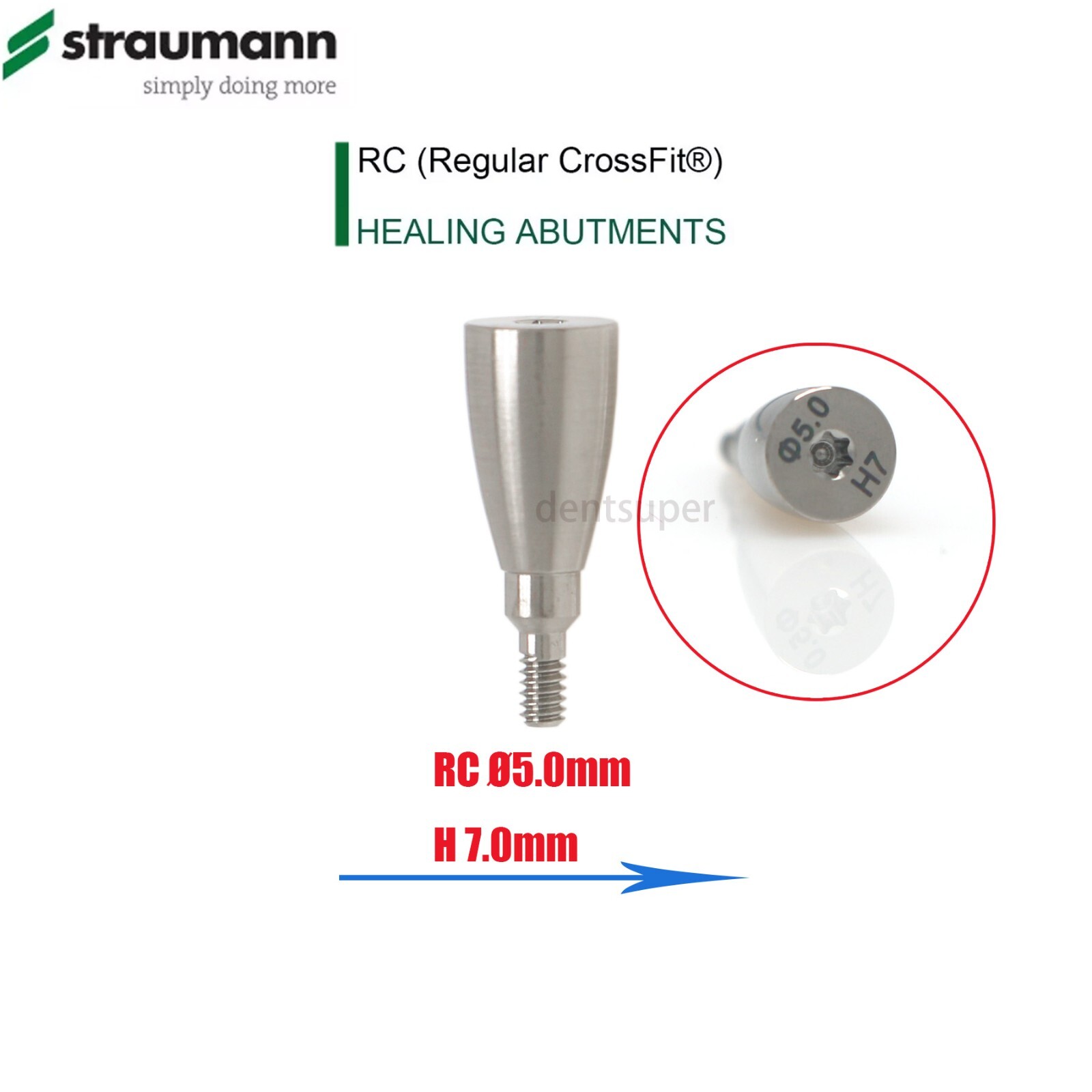 RC Fit Straumann ITI Bone Level Dental Healing Abutment Healing Closure D4.5-6.5