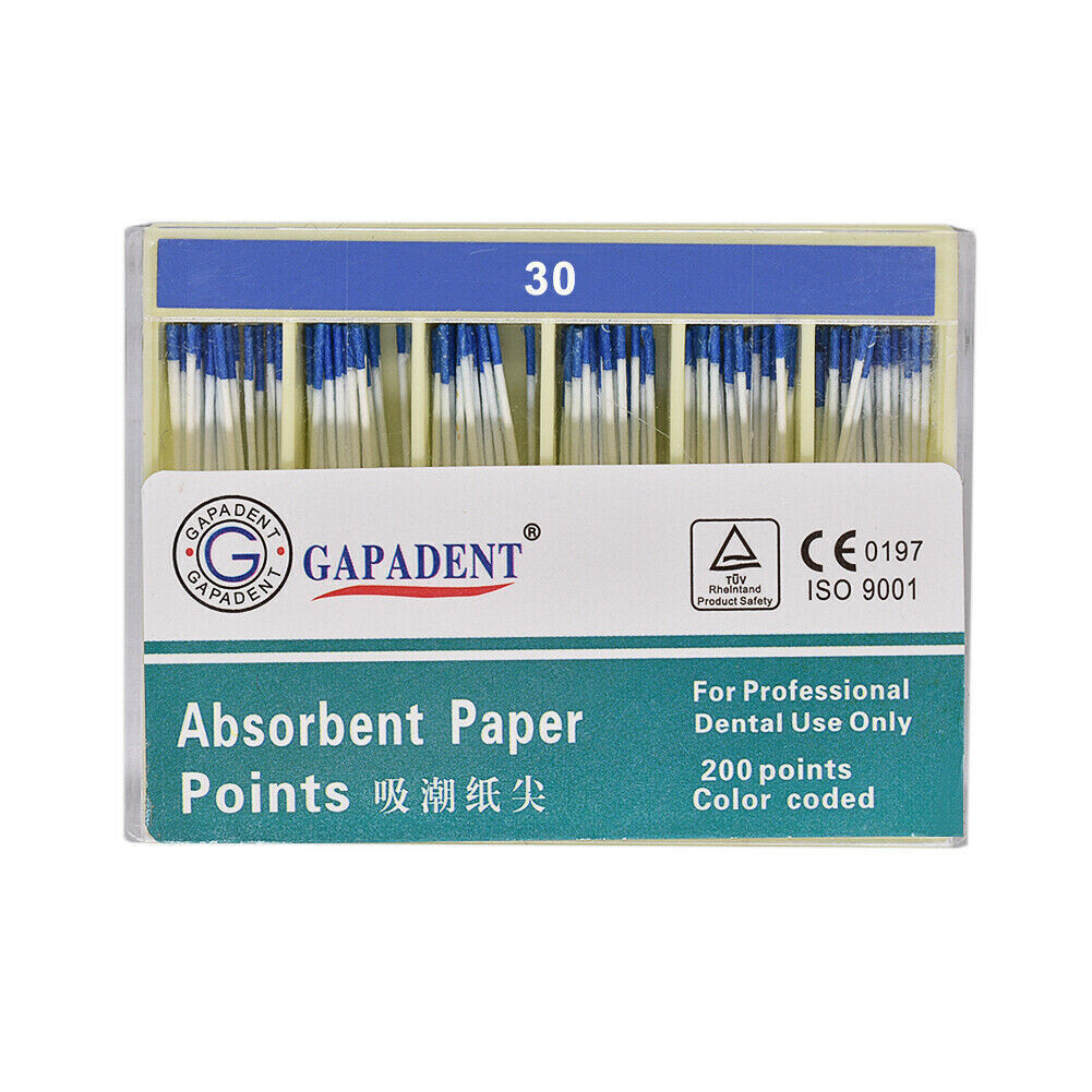 200Pcs/Box Dental Endodontic Root Canal Absorbent Paper Point 0.02 Taper #15-80
