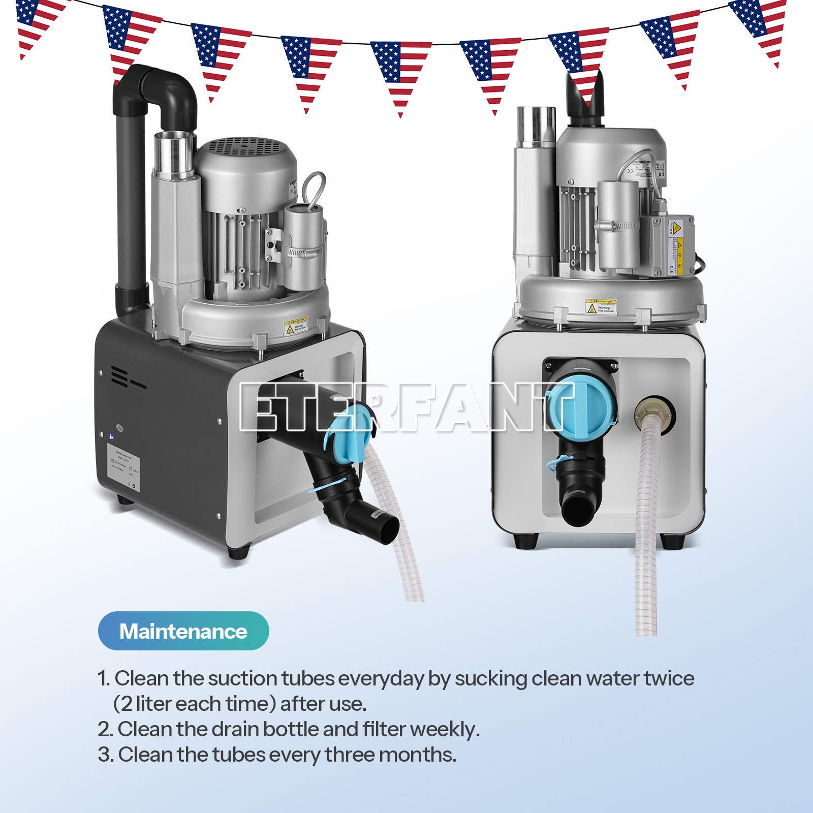 Dental Electric Suction Machine Vacuum System DE101 600L/min Semi-Dry Type
