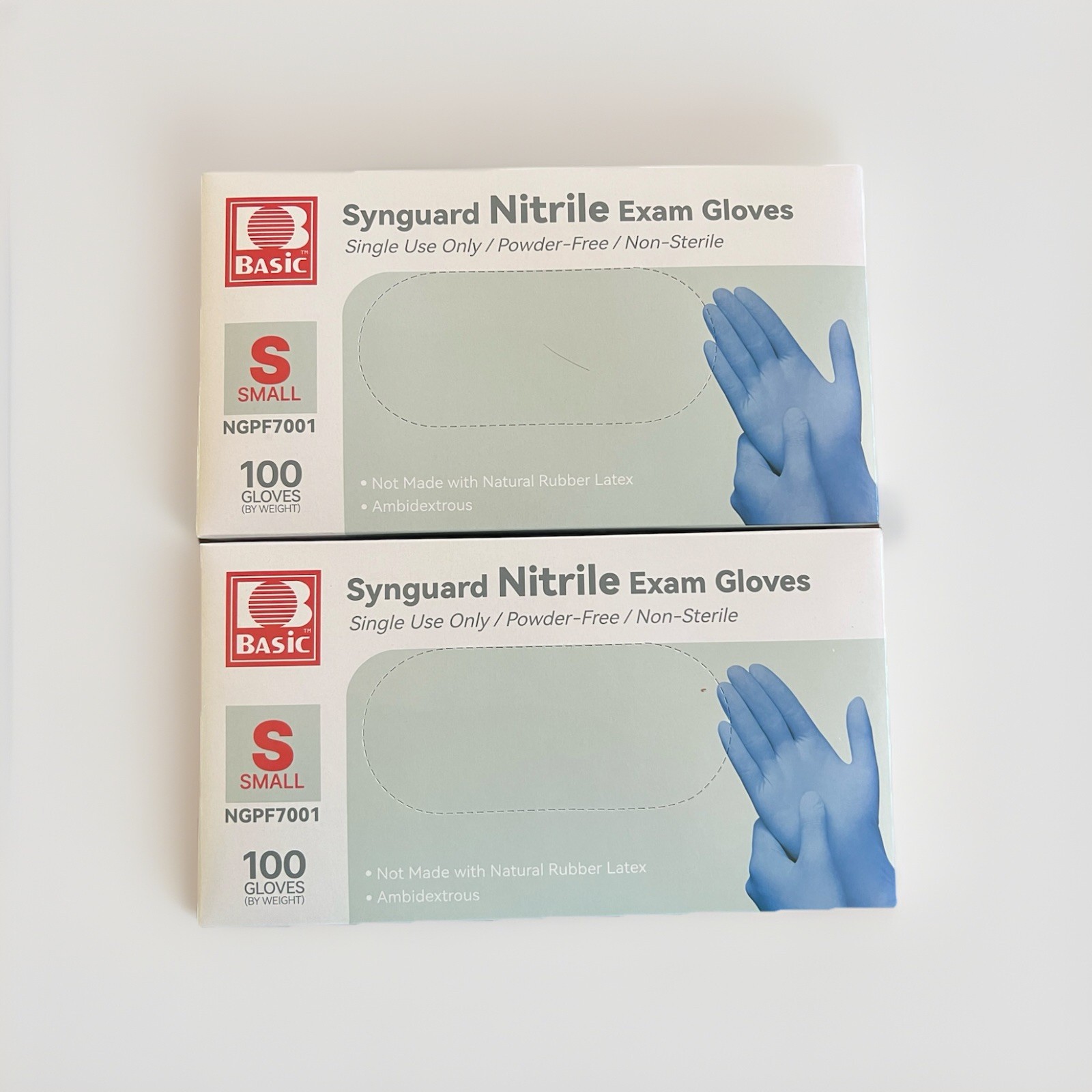 x2 Synguard Nitrile Exam Gloves, Small 100/Box – Powder Free
