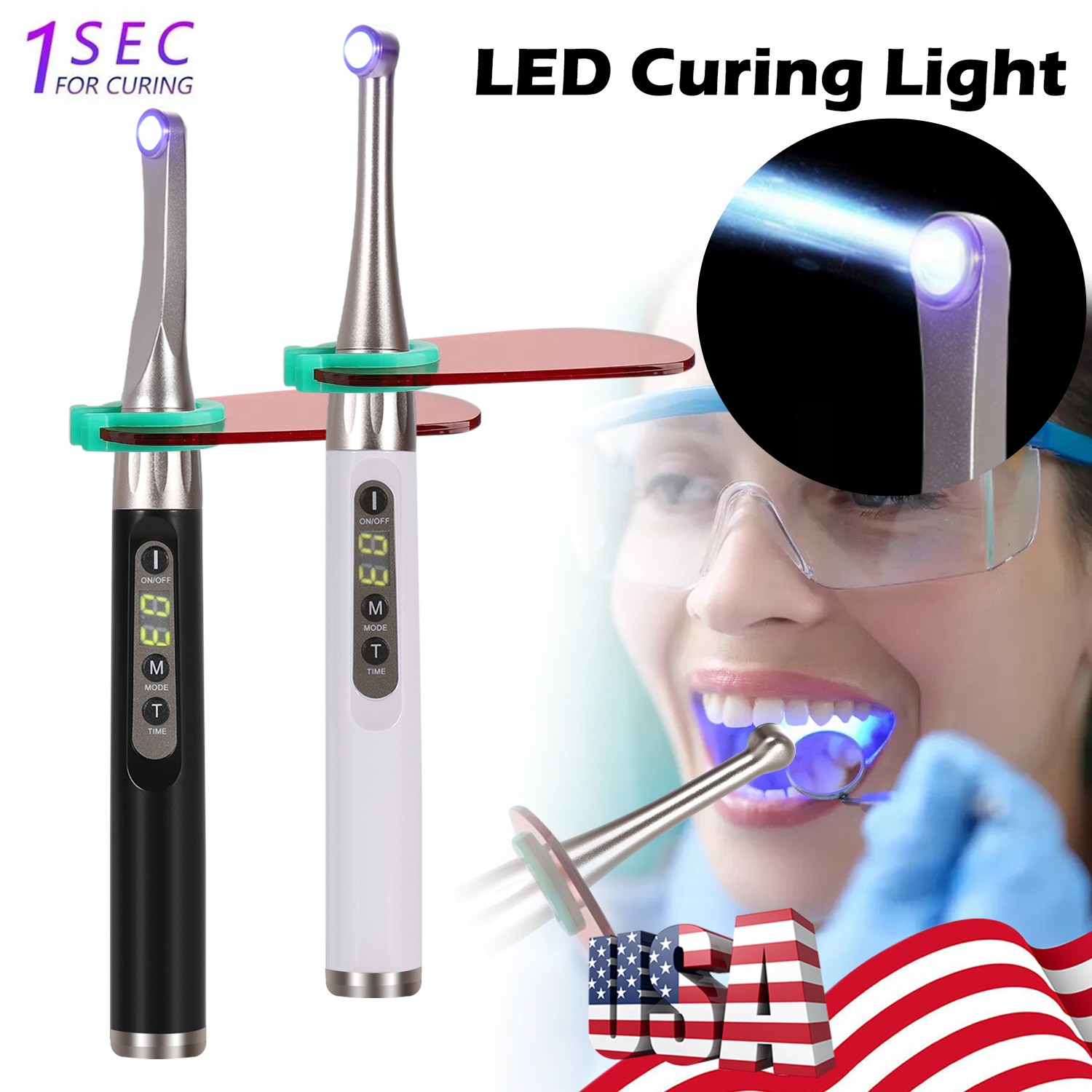 For Woodpecker Dental Wireless Curing Light Lamp iLED 1 second Curing 2500mw/c㎡