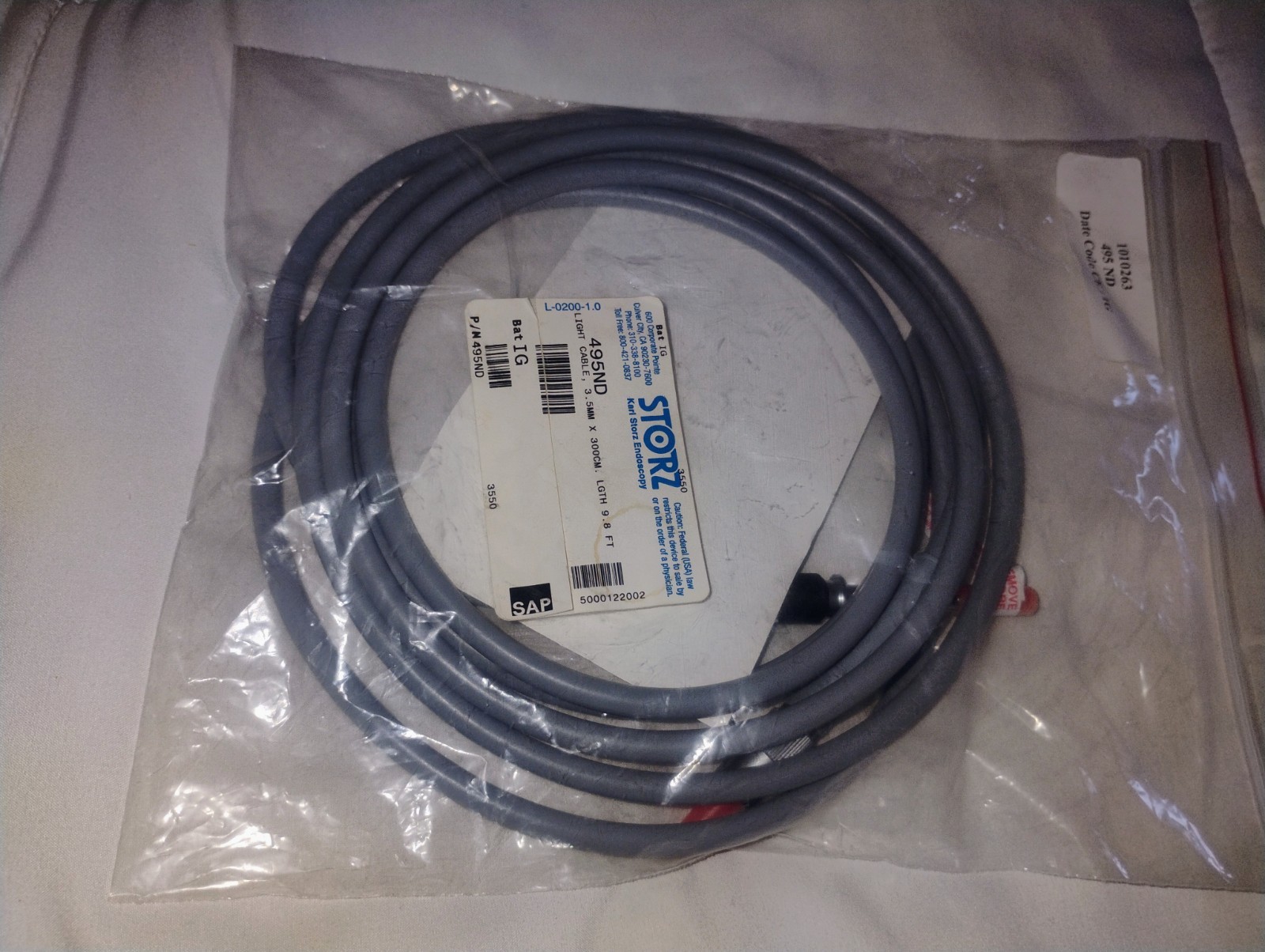 Karl Storz 495ND Fiber Optic Cable 3.5mm x 300cm 9.8 FT IG – New