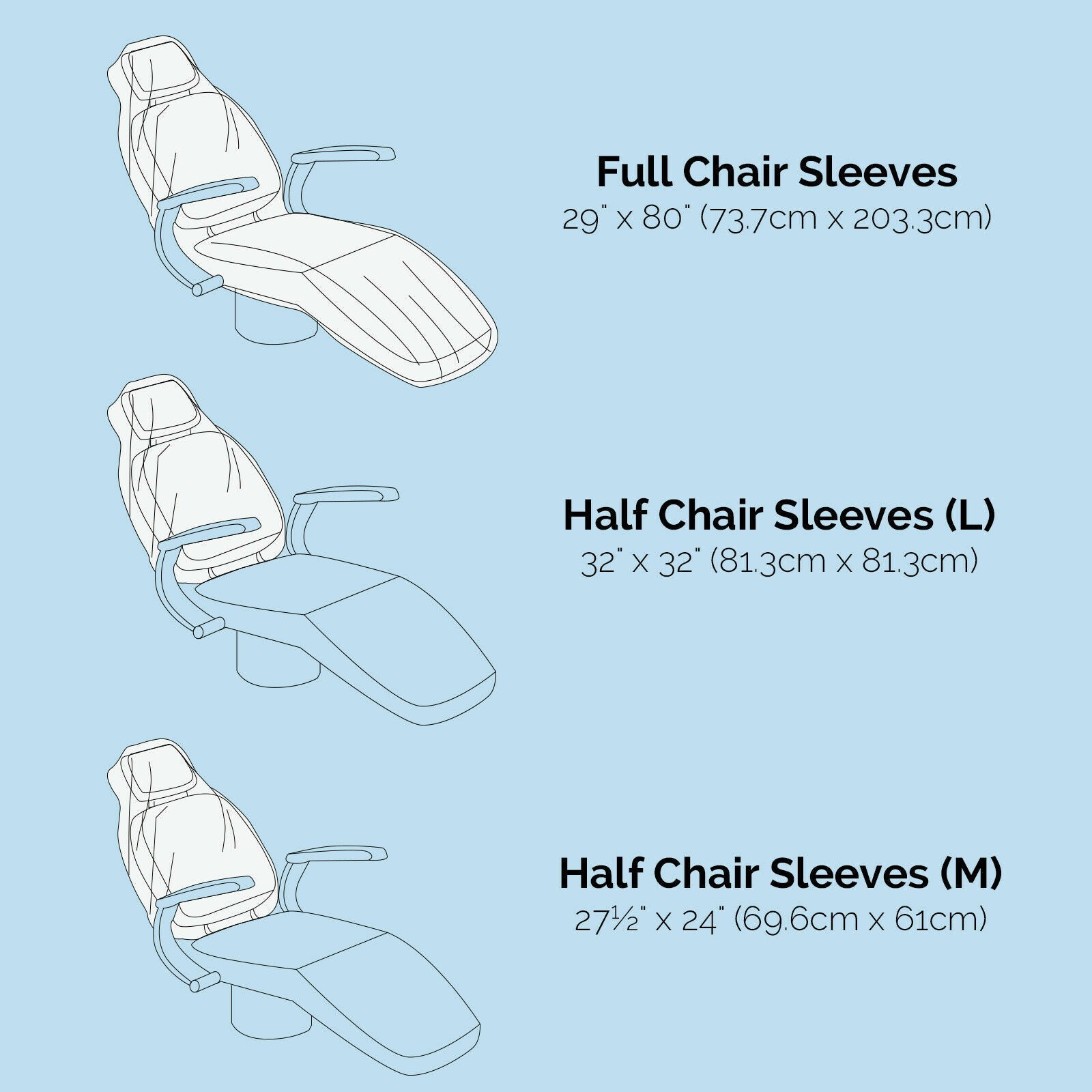 US Dental Unit Chair Sleeves Cover Full/ Half Disposable Protective Soft Durable