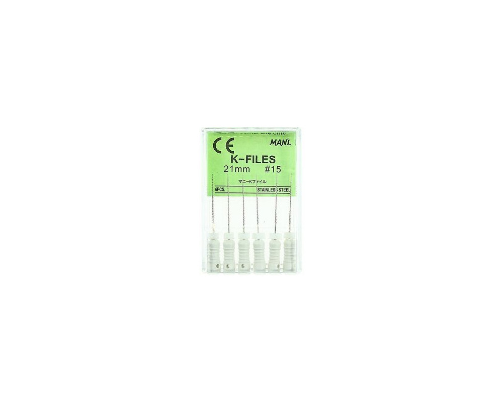 Mani MKF2115 K-Flex Endodontic Files 21mm #15 6/Bx