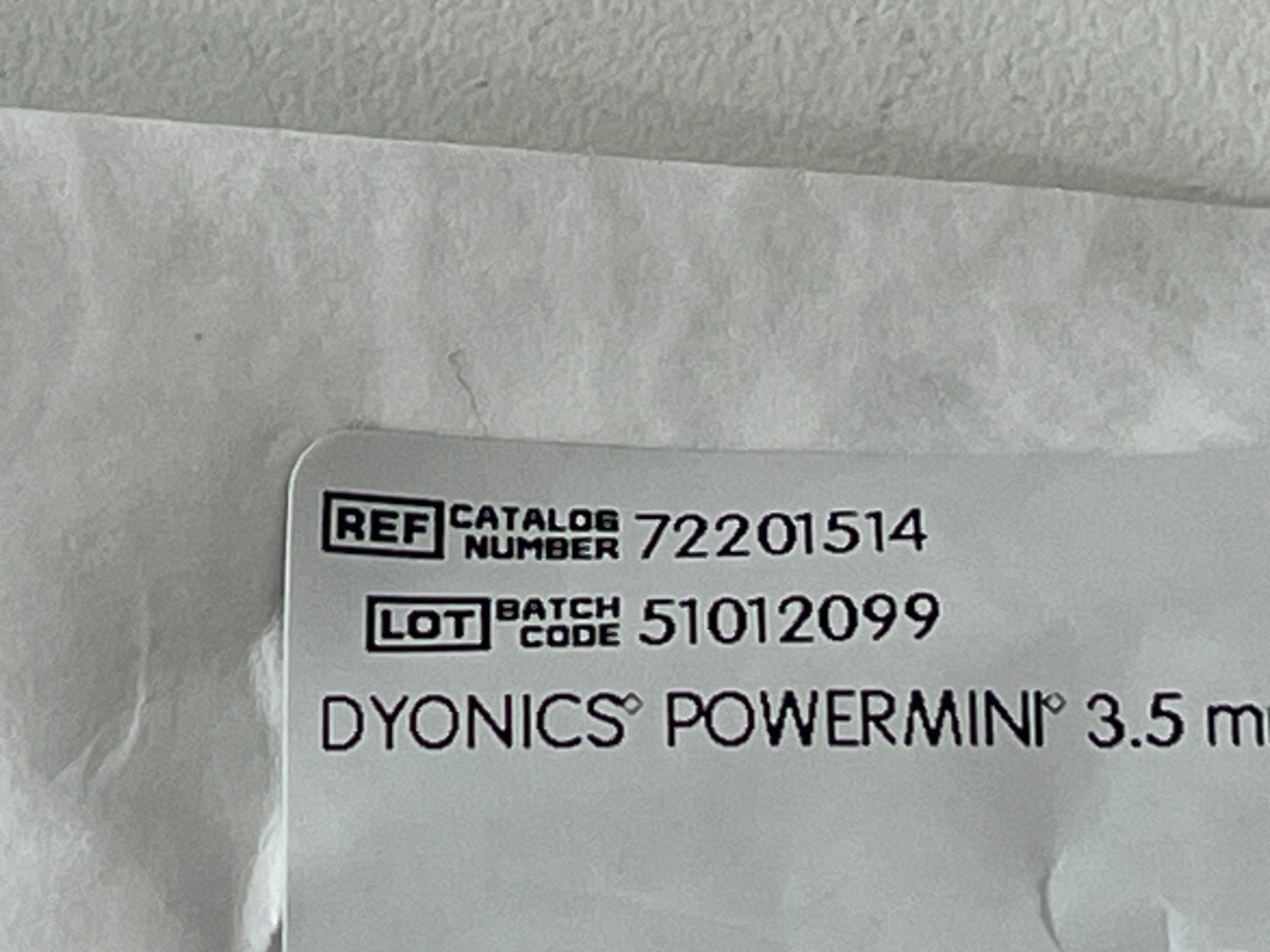 Dyonics Powermini 3.5mm 72201514 Exp.2027-03 (*EE13)