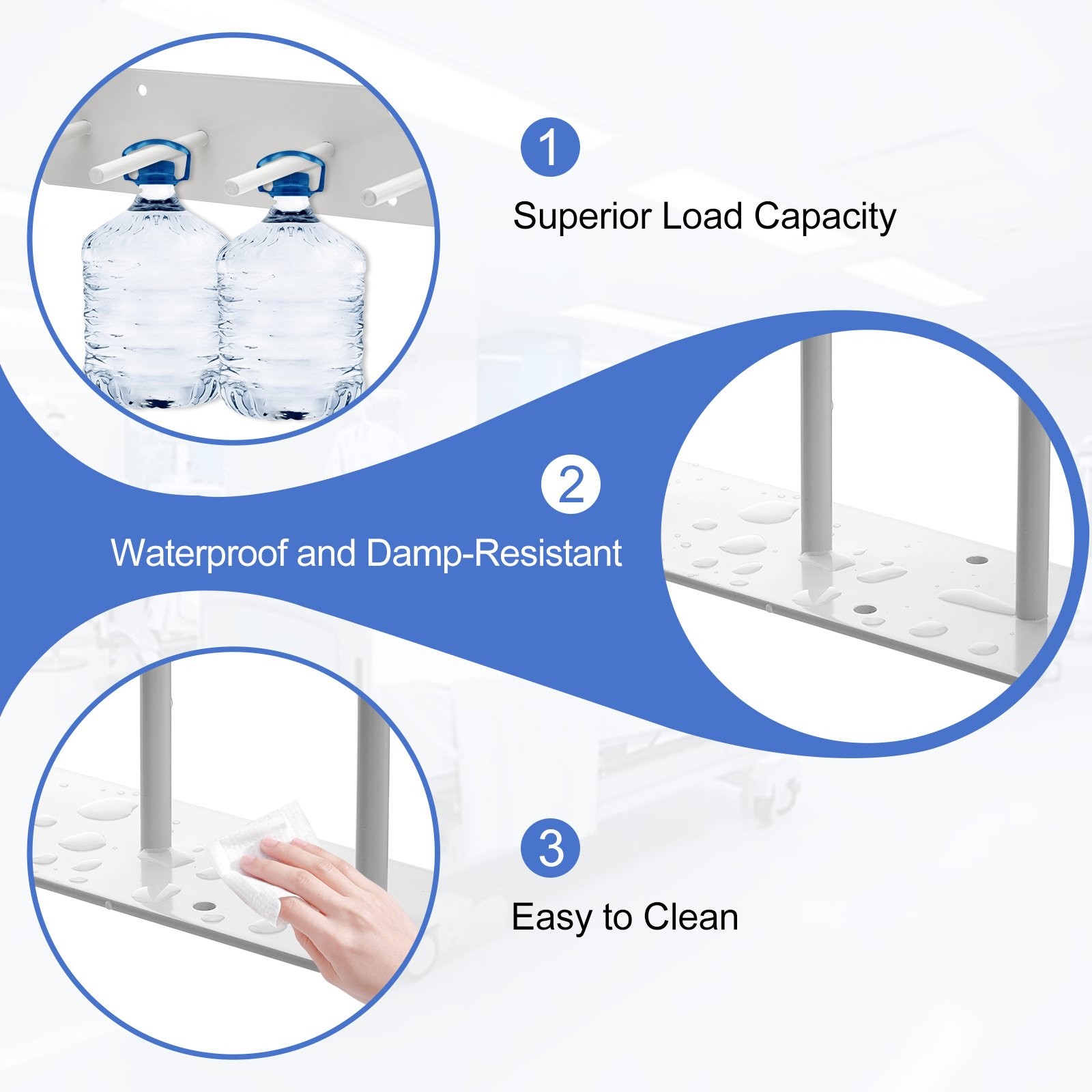 2×4/6PEG Wall Mounted Lead X-Ray Apron Rack, Peg Style Extra Long Anti-Slip