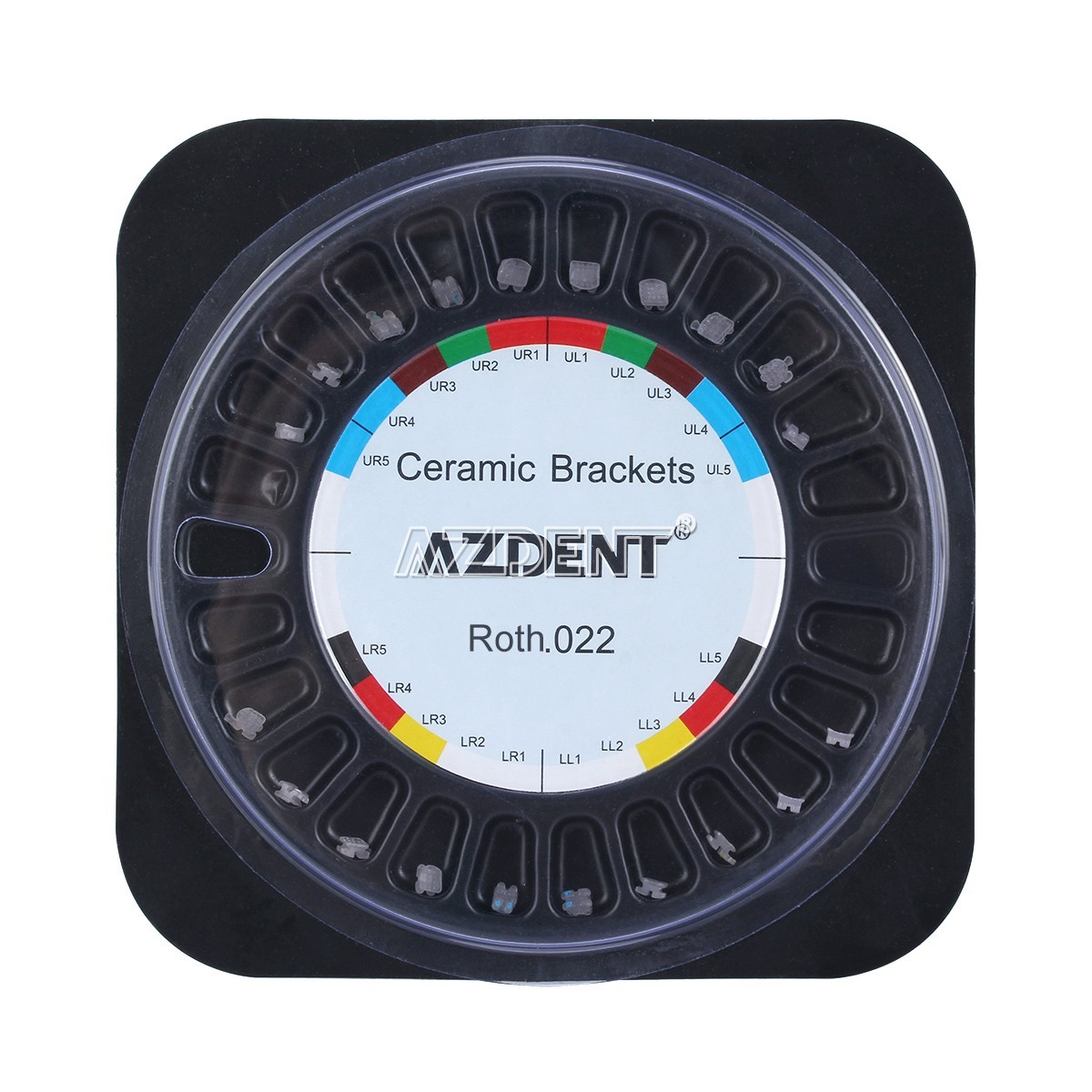 AZDENT Dental Orthodontic Brackets Braces Roth MBT 022 Hooks 345 Metal/Ceramic