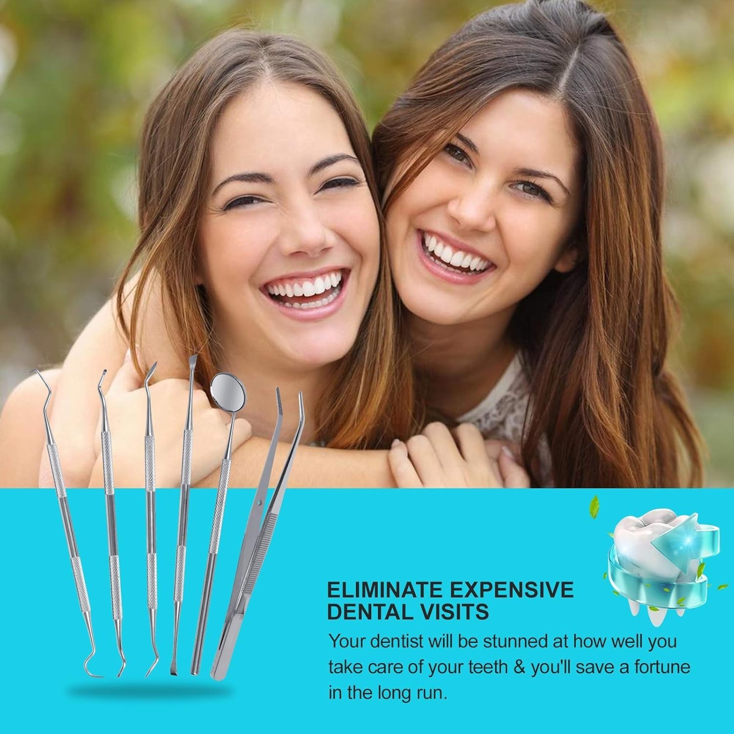 Stainless Steel Dental Kit – 6 Essential Tools for Tartar & Plaque Removal