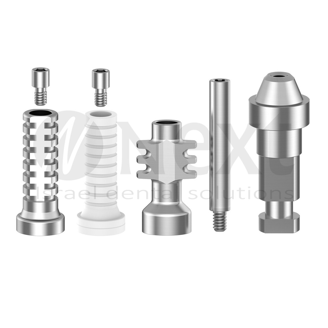 LOTx5 Straight abutment Multi Unit set analog transfer sleeves with screw 1.4