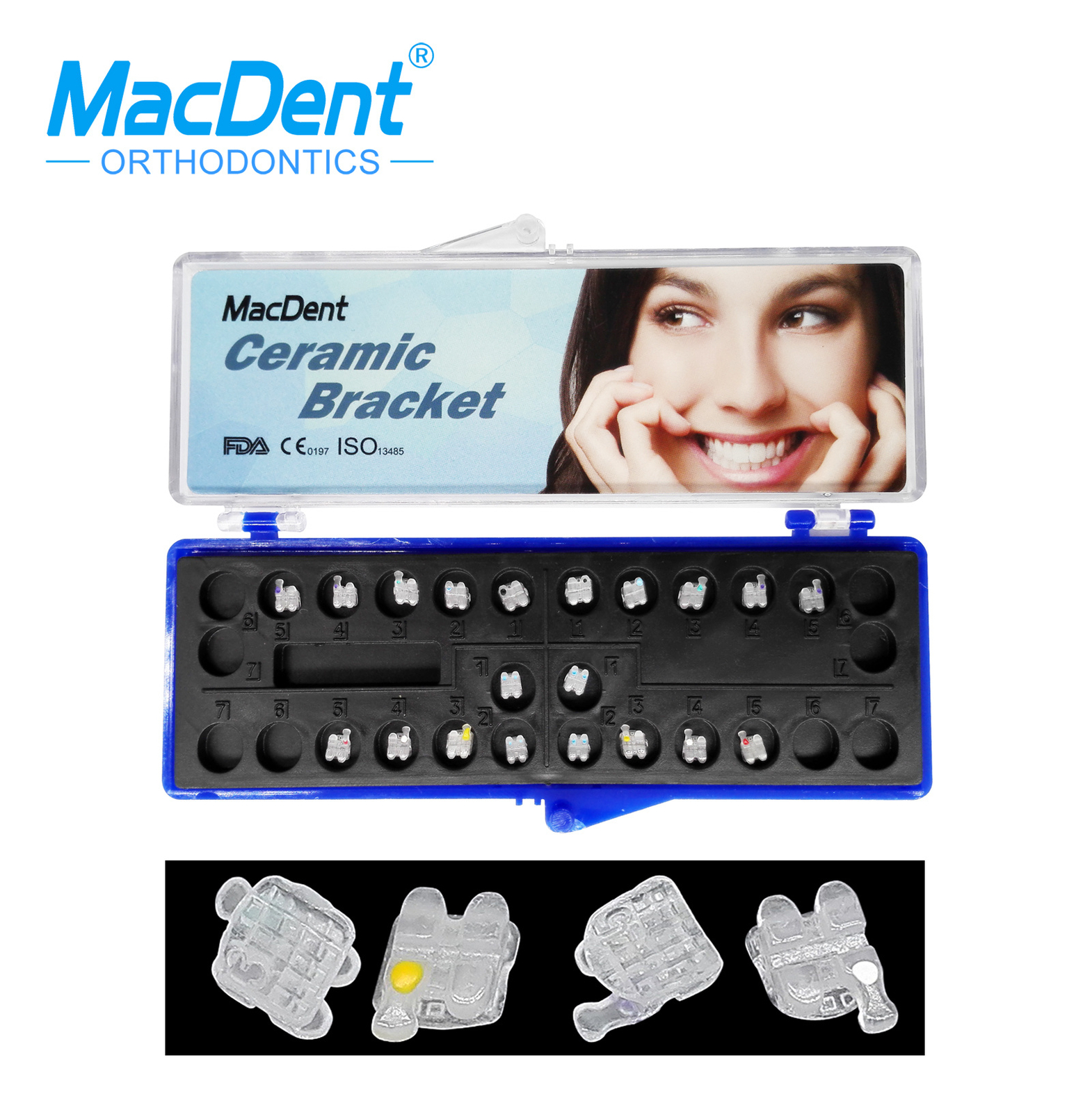 Dental Orthodontic Metal Self-ligating Ceramic Clear Crystal Brackets Braces ALL