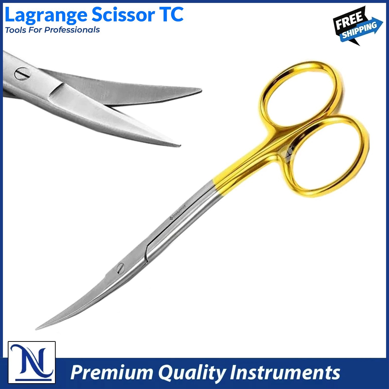 Goldman Fox Scissors Curved TC 13cm | Tungsten Carbide Surgical Tissue & Suture