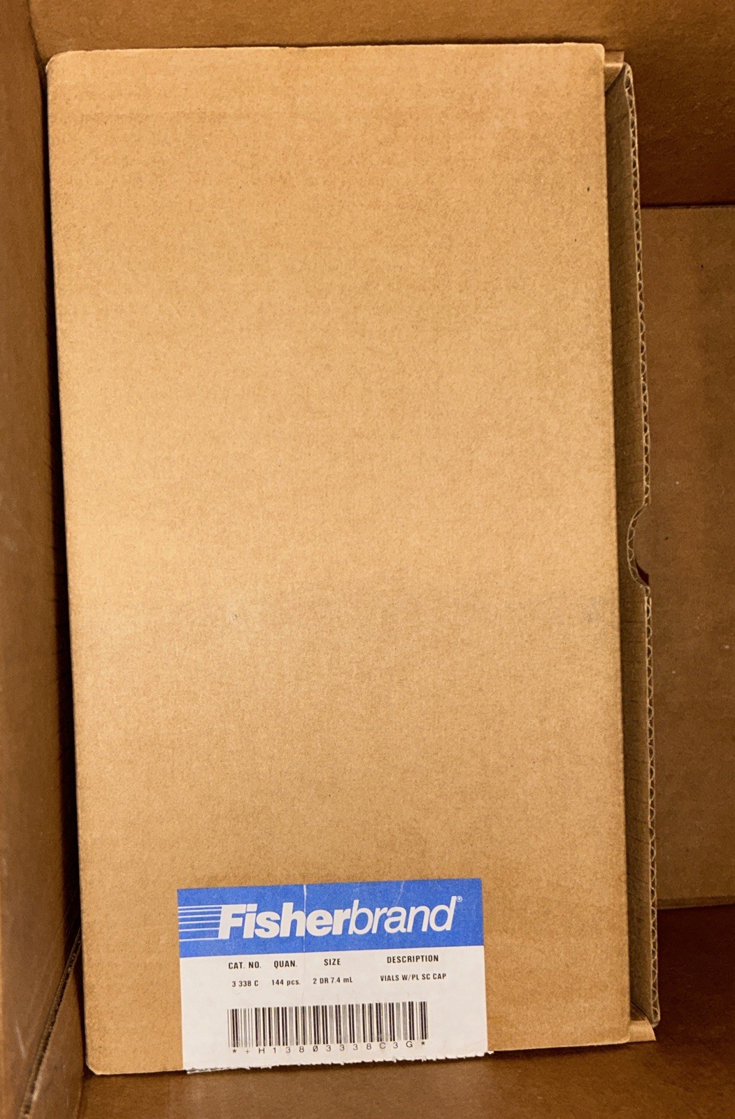 NOS Fisherbrand 3-338-C Glass Vials 2Dram 7.4mL Poly-Seal Caps Case of 144New
