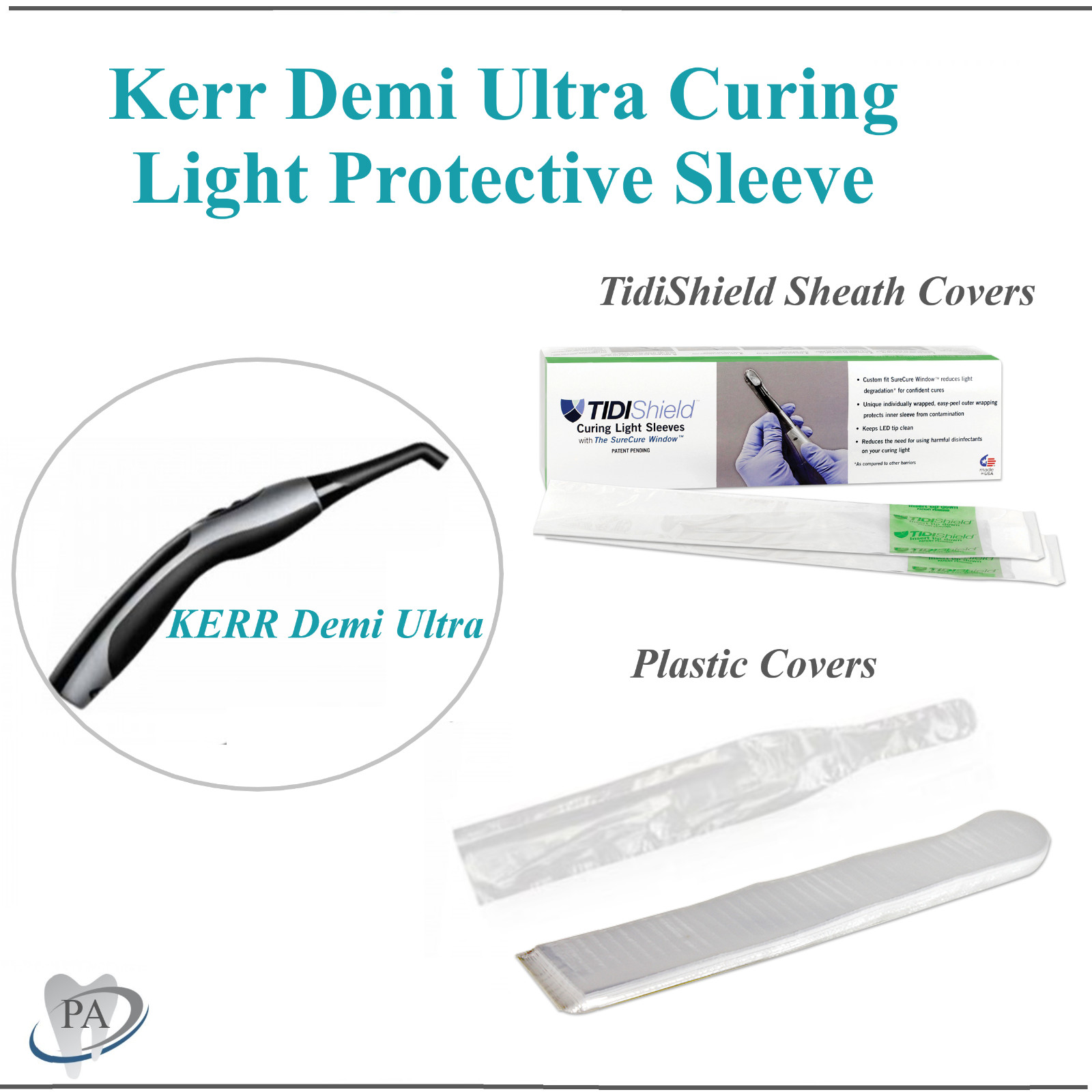 Dental Curing Light Cover Sleeves For Kerr Demi Ultra, Plastic/Sheath 100/500Bx