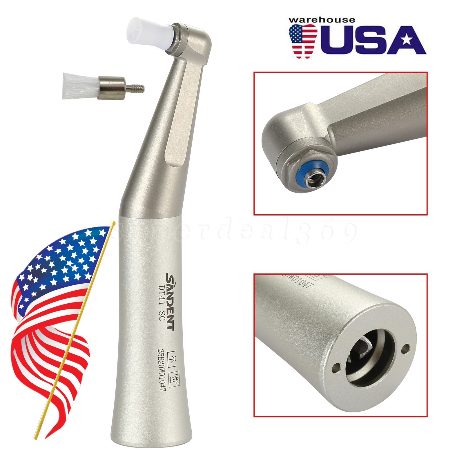 1-10 PCS Dental Prophy Handpiece Contra Angle 4:1 Screw Polishing Head Low Speed