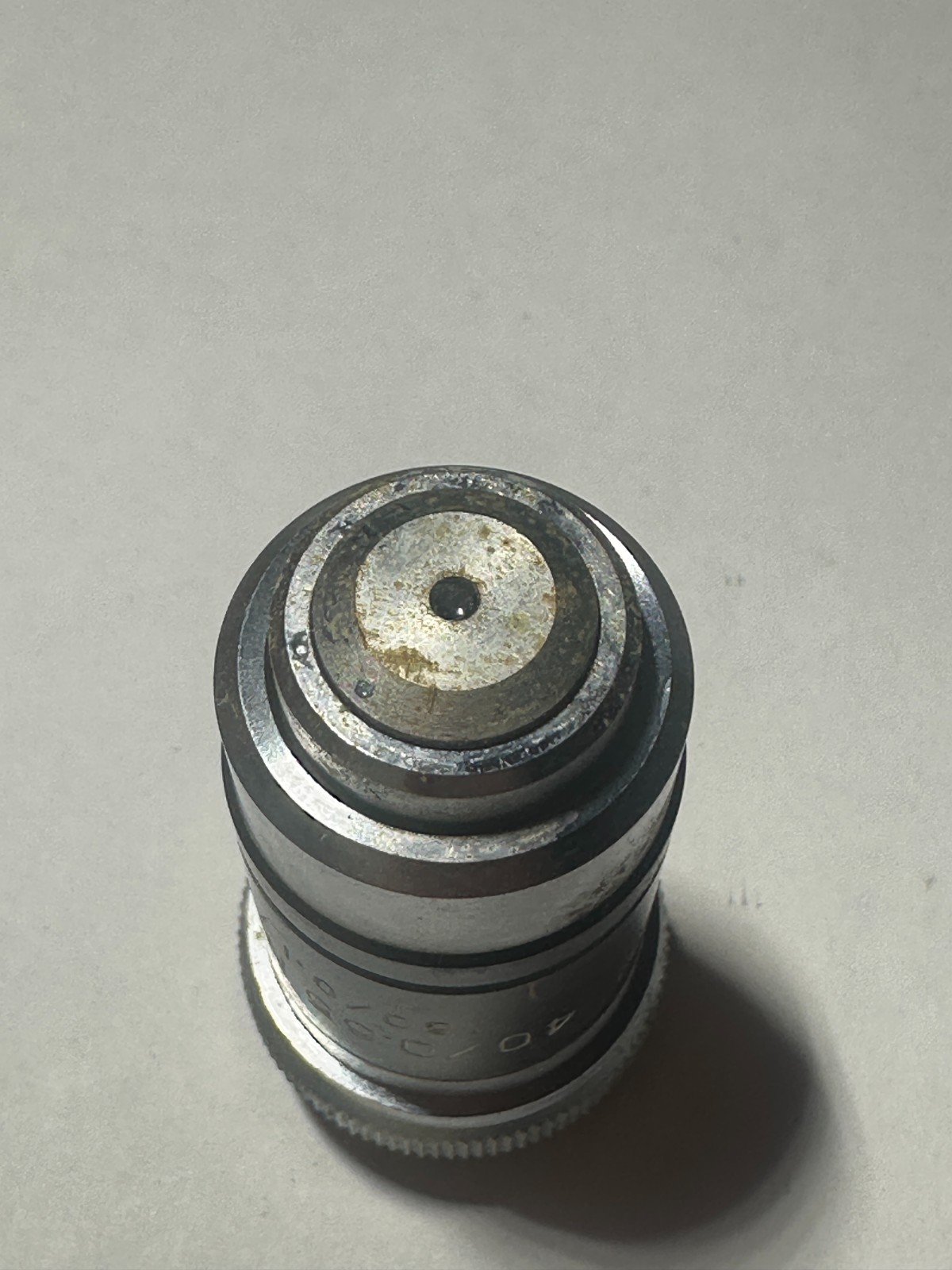 40/0.65 N.A. 160/0.17 Microscope Objective Bottom Green Stripe, Used