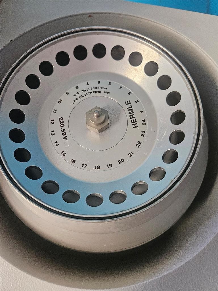 HERMLE 220.59 V 01 CENTRIFUGE ROTOR 14,100 RPM 24 FIXED SLOT 220.59V01 WITH LID