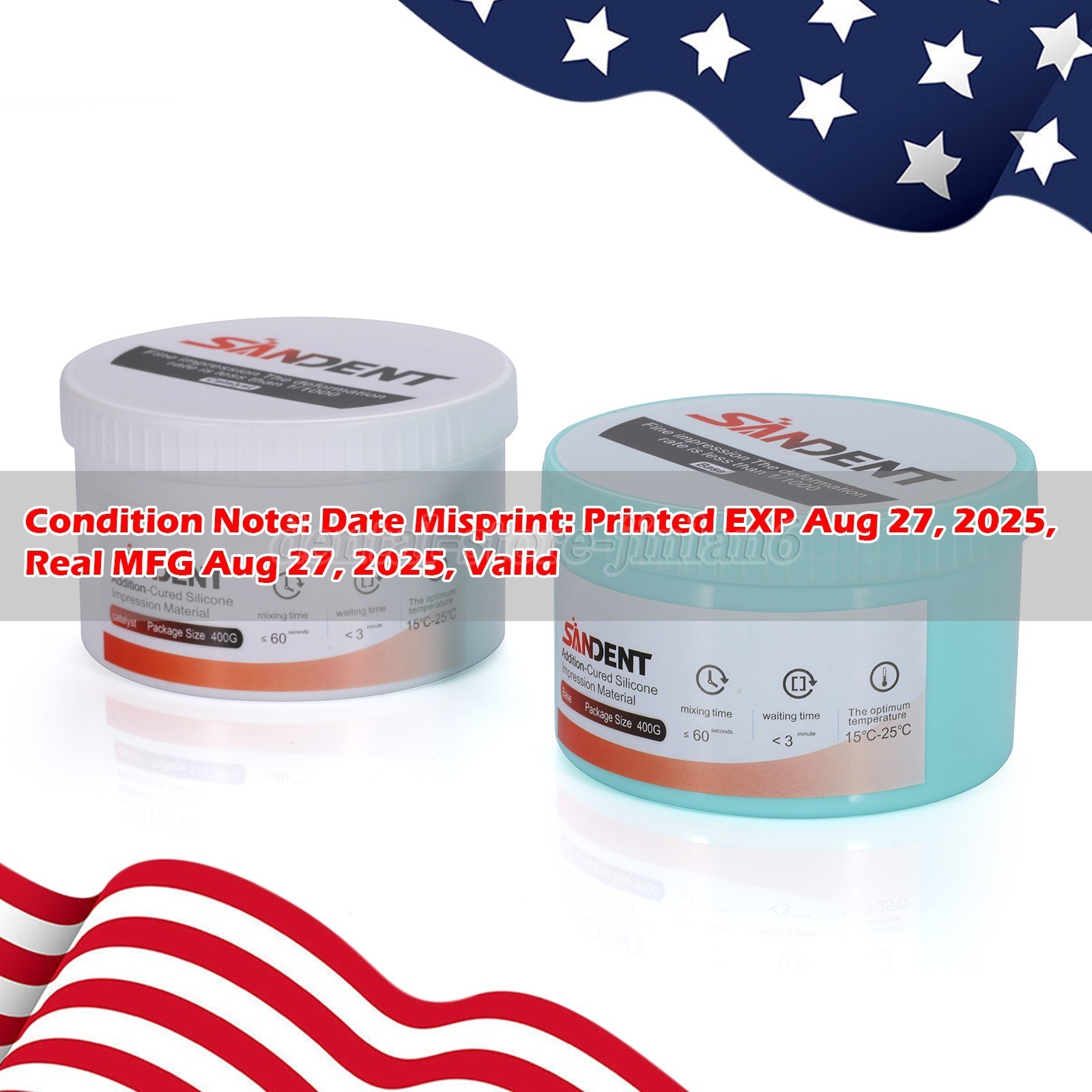 Dental Putty PVS VPS Impression Material Base Normal Set 2 x 400g