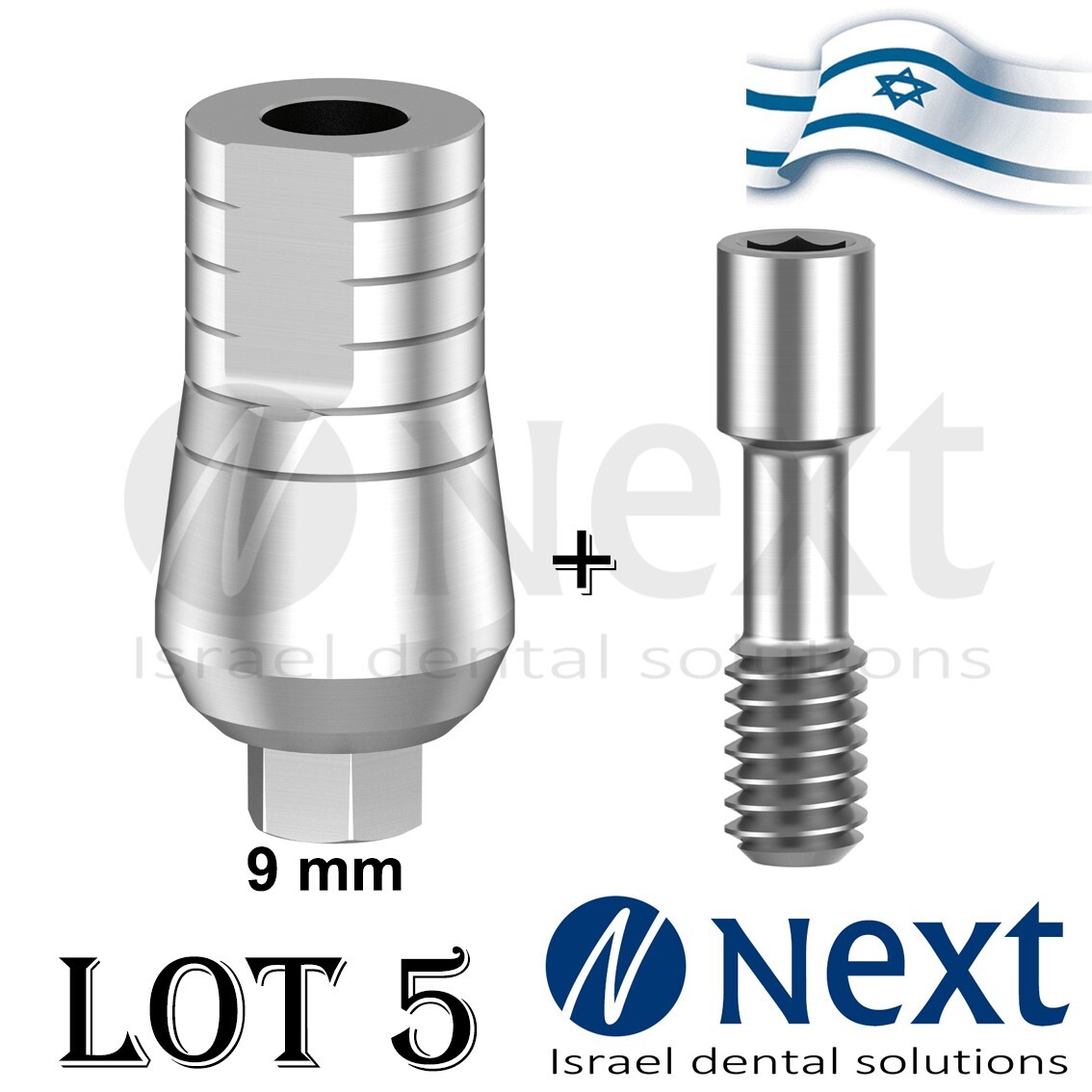 Lotx5 Straight Titanium Abutment Internal Hex Wide platform Ø5.5 mm 9 mm