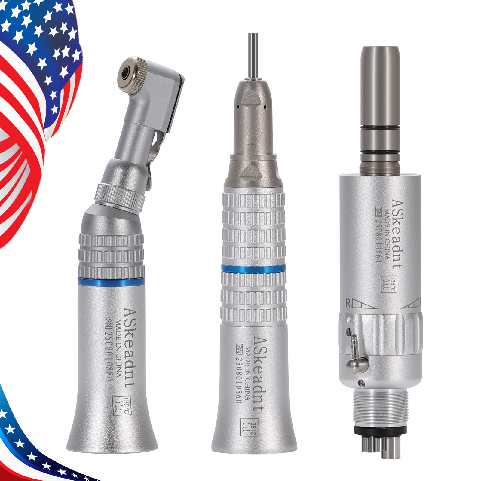 1-5X USA Dental Slow Low Speed Handpiece Straight Contra Angle Motor 2/4H L