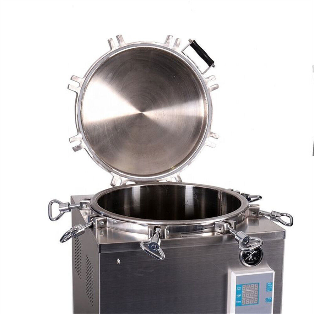 35/50/75/100L High Pressure Sterilizer Vertical Autoclave LED 105-134°C Display
