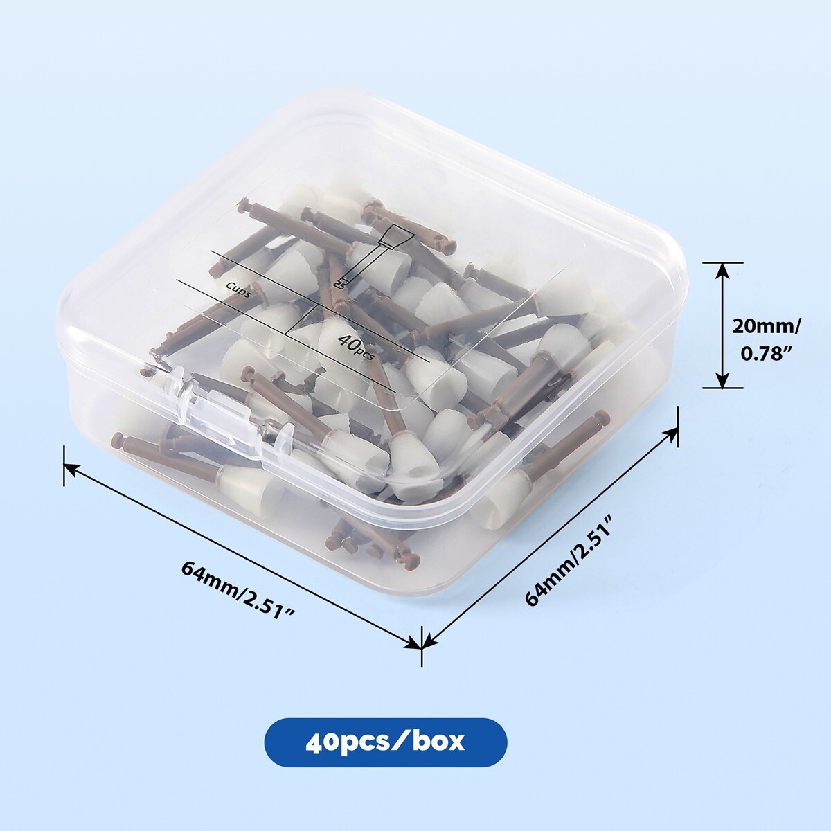 AZDENT 40Pcs Dental Composite Polishing Finishing Finisher Cups/Points/Disc